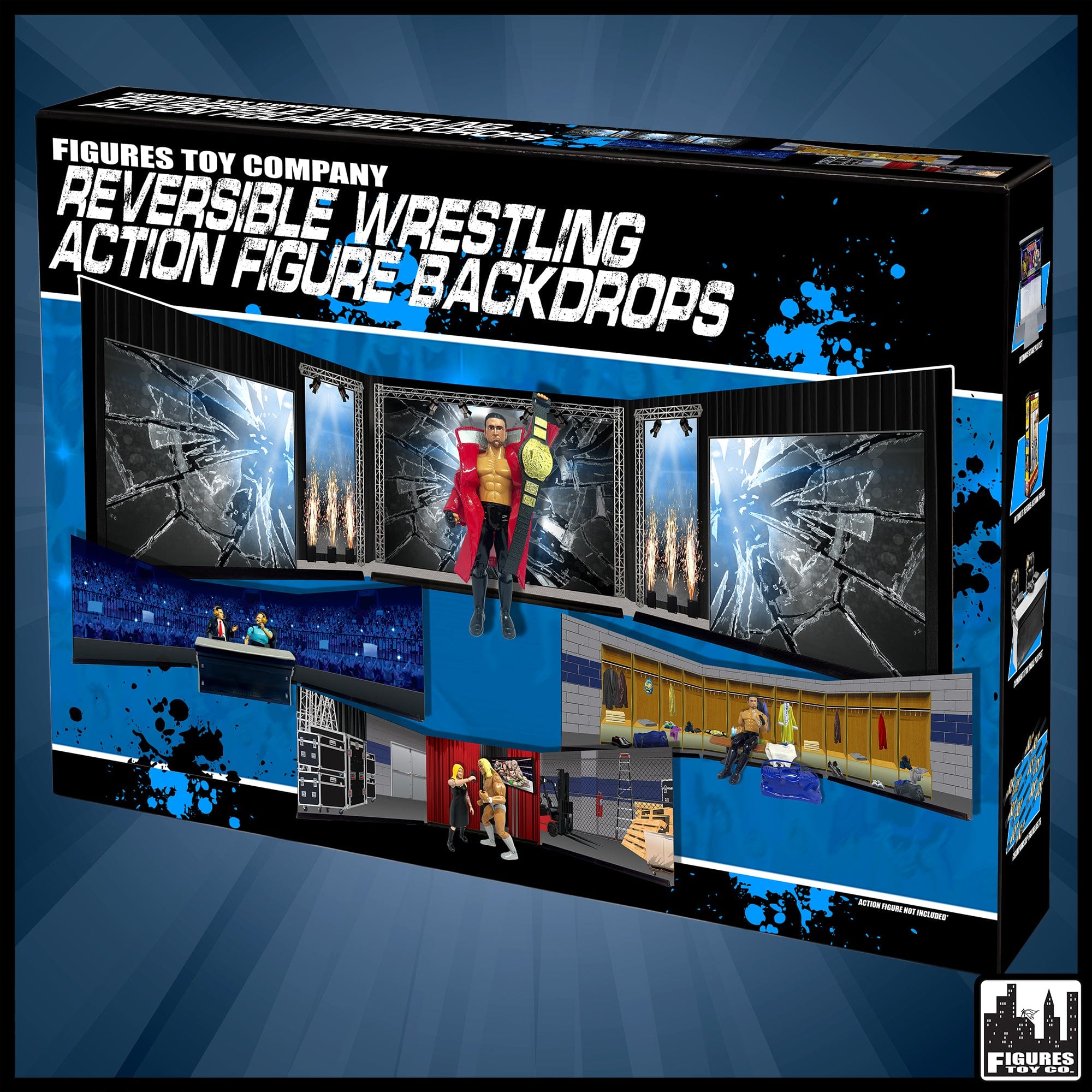 Reversible Wrestling Action Figure Backdrops for WWE Wrestling Action Figures
