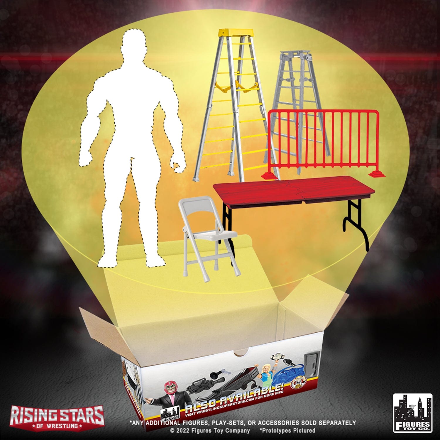 Rising Stars of Wrestling Action Figure Series: Accessory Set & FREE Loose Figure