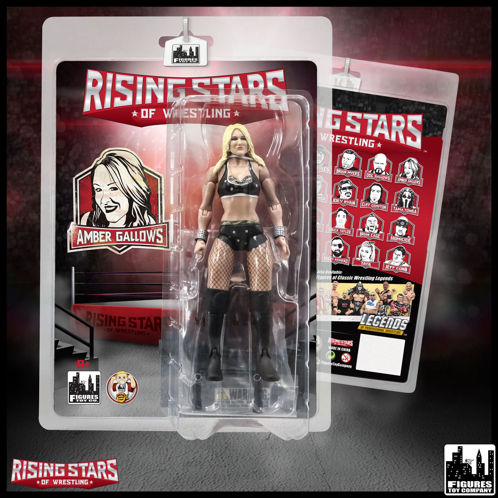 Rising Stars of Wrestling Action Figure Series: Amber Gallows — carded product.