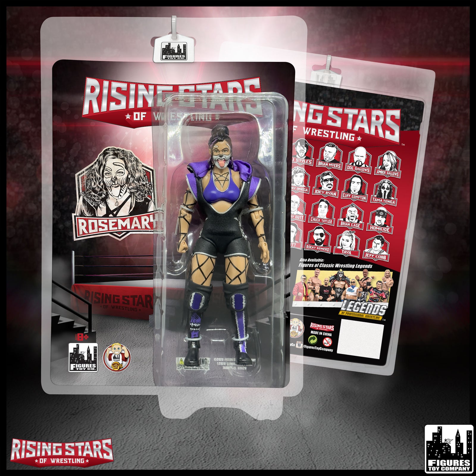 Rising Stars of Wrestling Action Figure Series: Rosemary — carded product.