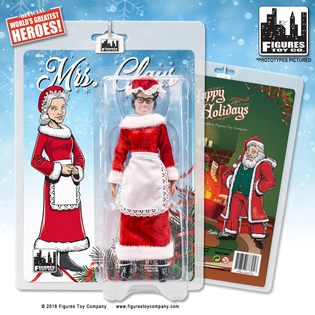 Santa &amp; Mrs. Claus 8 Inch Retro Action Figures [2018 Editions]