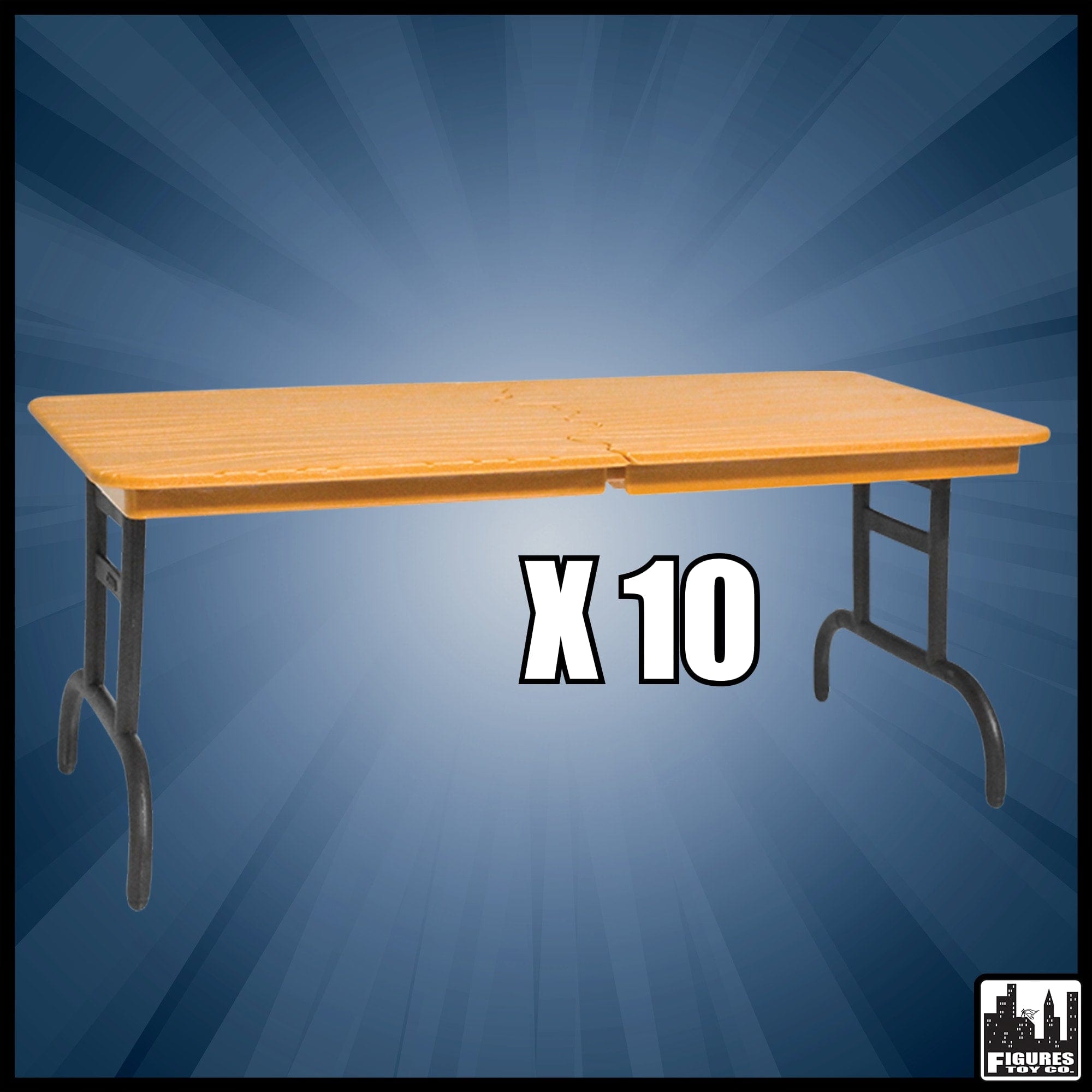 Set Of 3 Brown Breakable Tables For Wrestling Action Figures