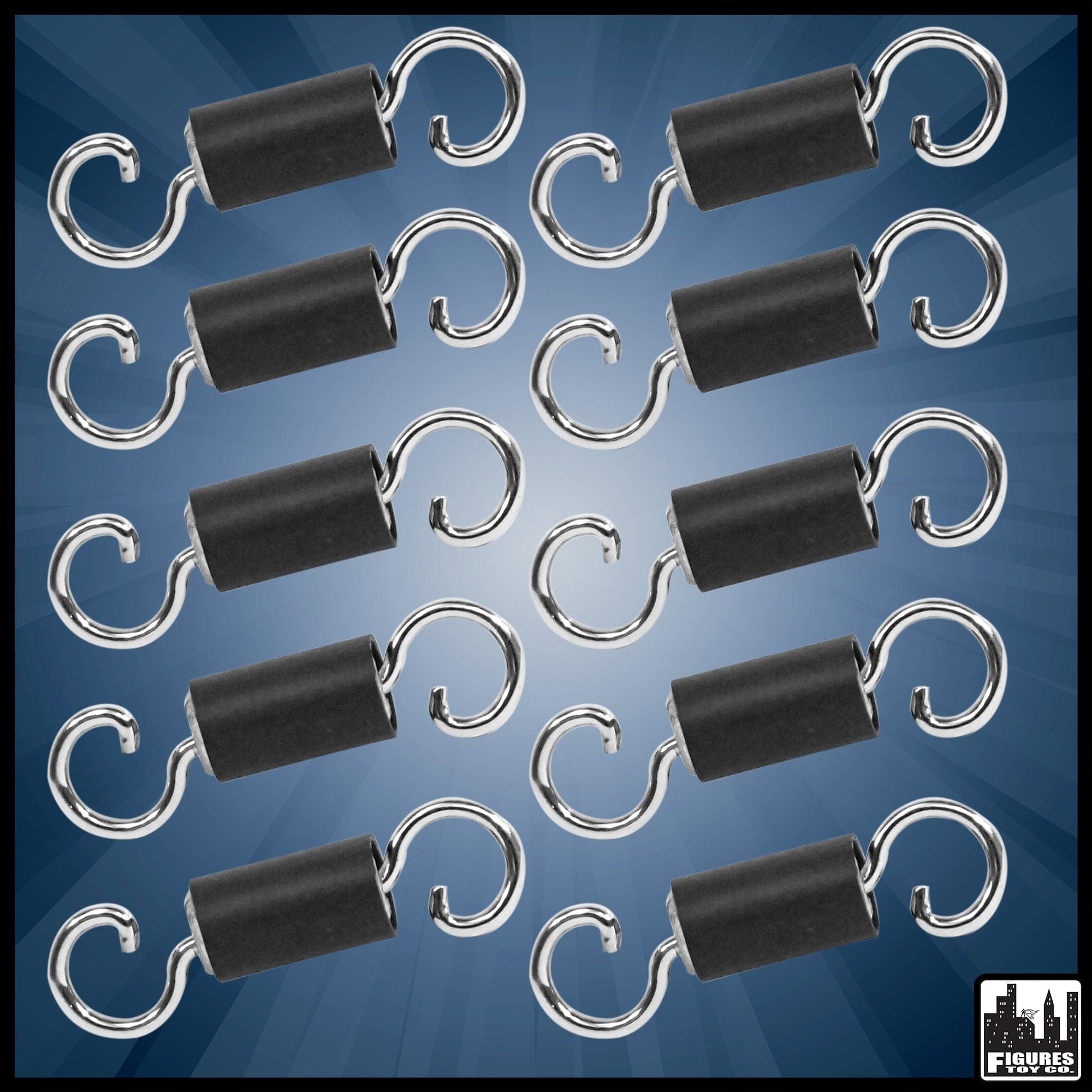 Set of 10 Ring Post Turnbuckle Hooks For Figures Toy Company Wrestling Ring