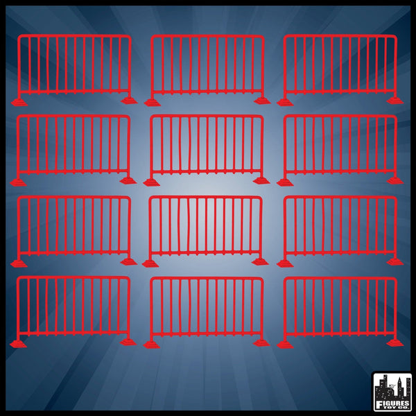 WWE Wrestling Ring Guardrails - Set Of 12 White Plastic Barricades For Action Figures - View #6