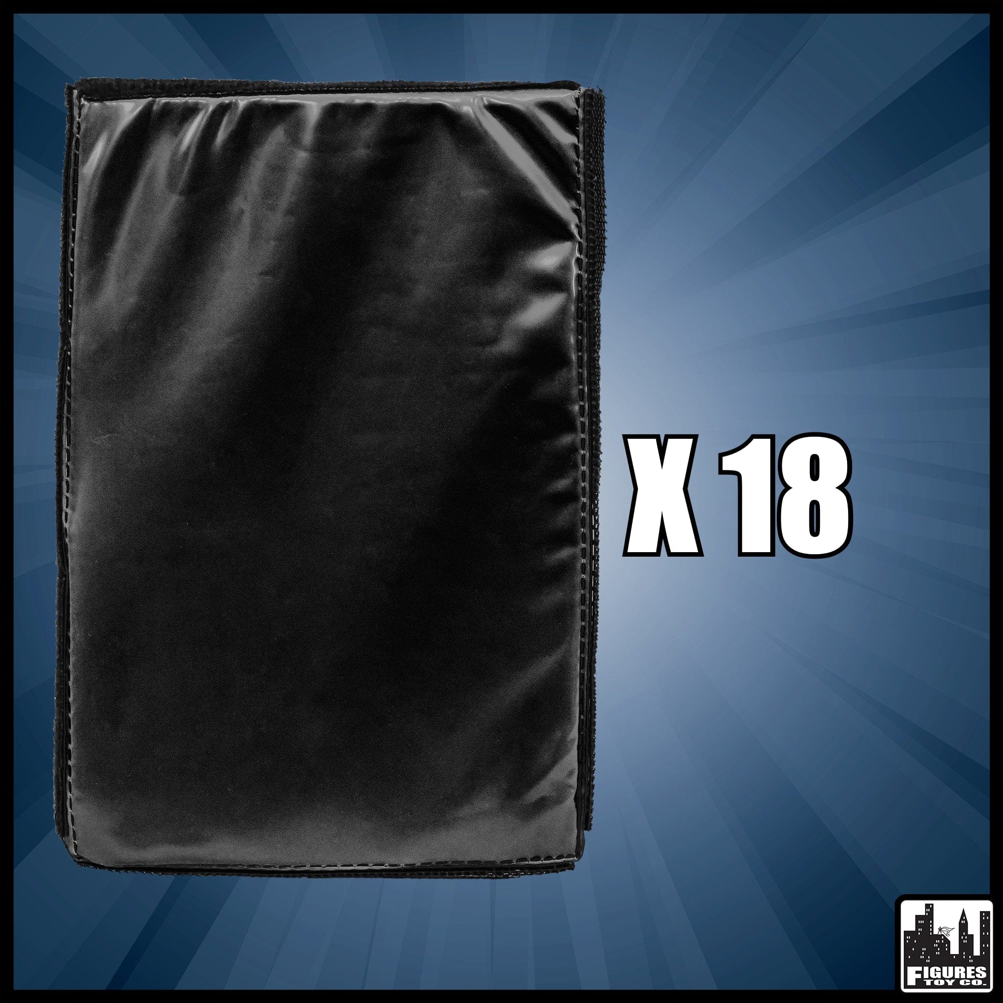 Set of 18 Black Wrestling Ring Floor Mats for WWE Wrestling Action Figures