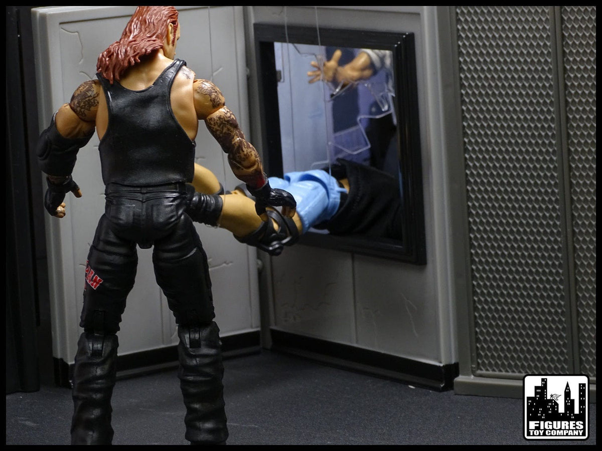 Set of 2 Breakable Window and Wall Playsets for WWE Wrestling Action Figures