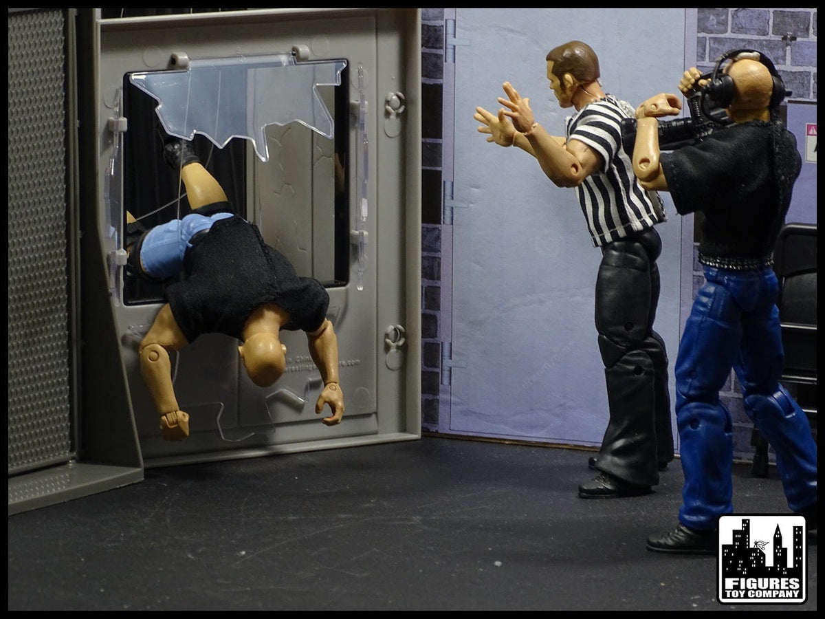 Set of 2 Breakable Window and Wall Playsets for WWE Wrestling Action Figures