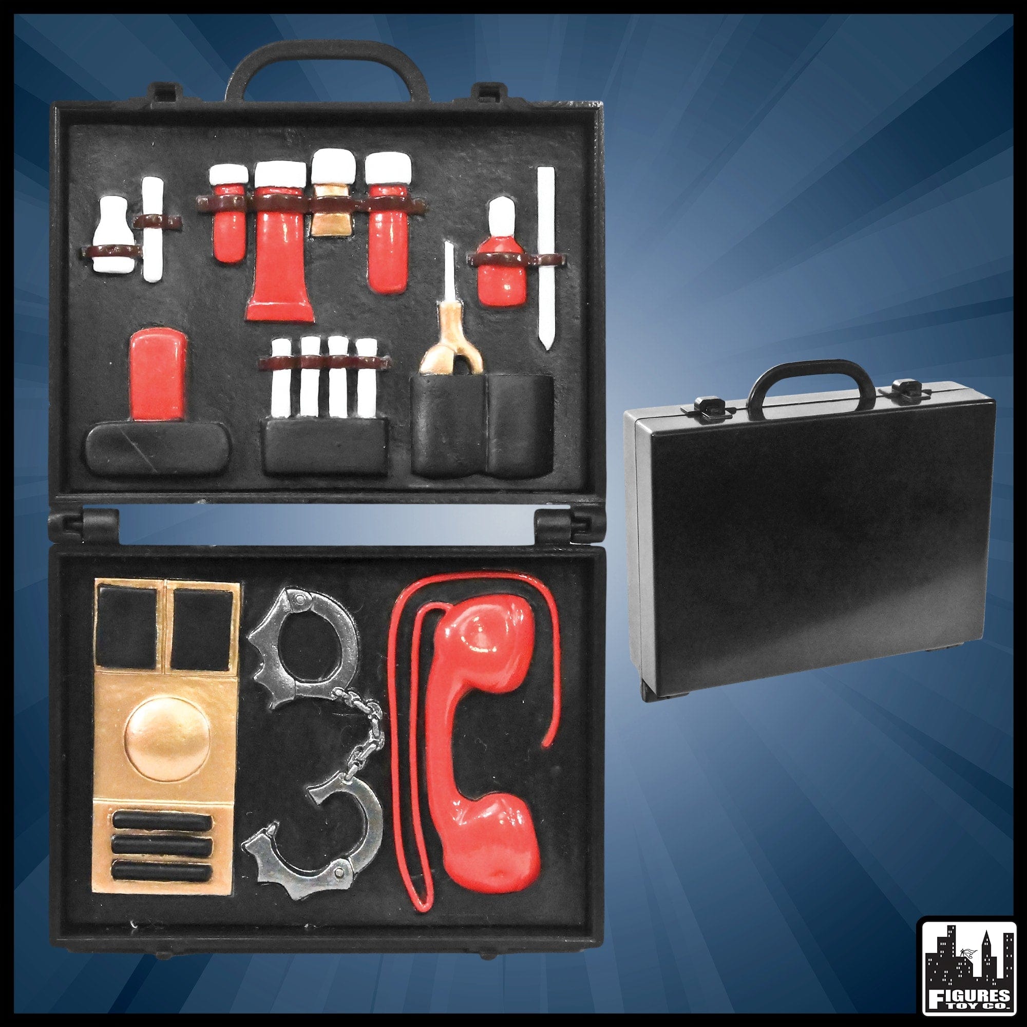 Set of 2 Deluxe Miniature Toy Briefcases for WWE Wrestling Figures Set of 2 Deluxe Miniature Toy Briefcases for WWE Wrestling Figures