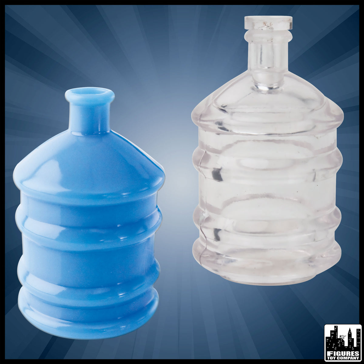 Set of 2 Different Large Water Jugs for wrestling figures — product view.