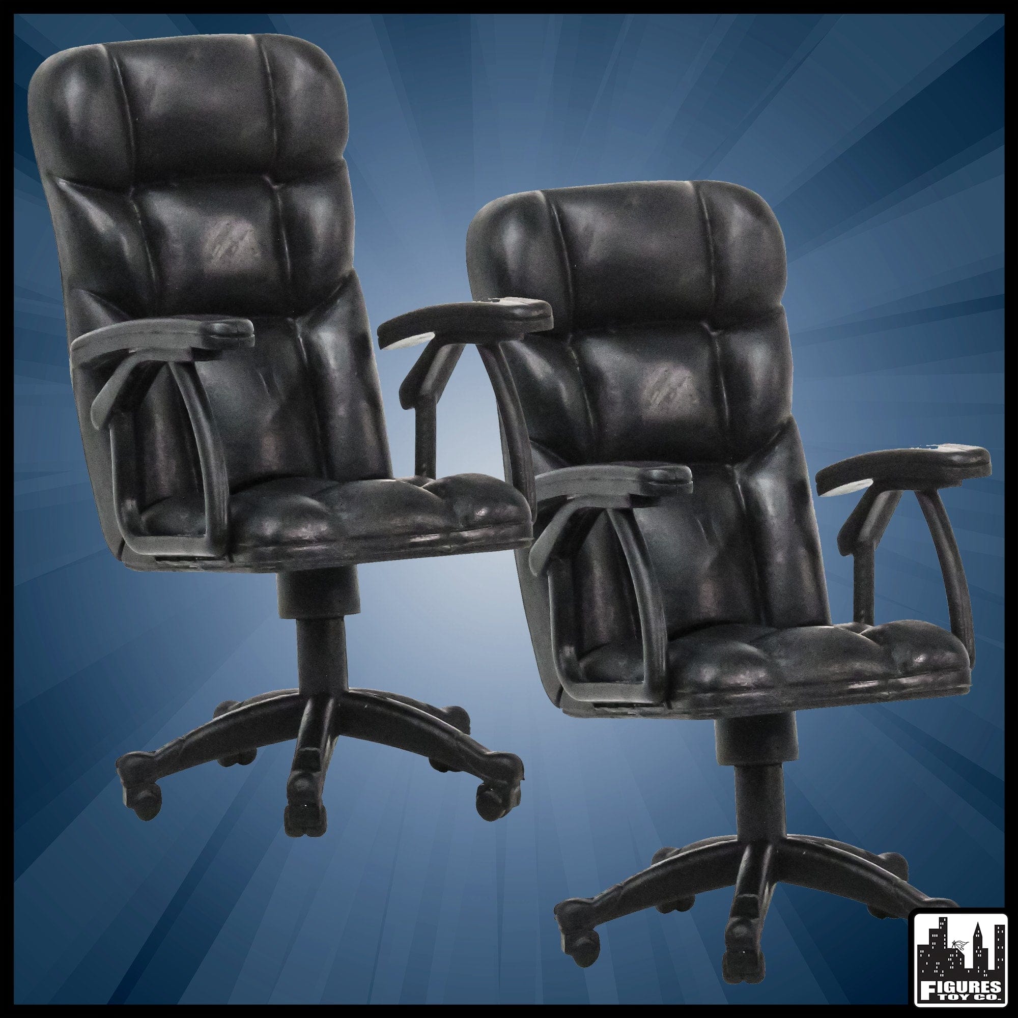Set of 2 Plastic Toy Breakable Office Chairs for WWE Wrestling Action Figures