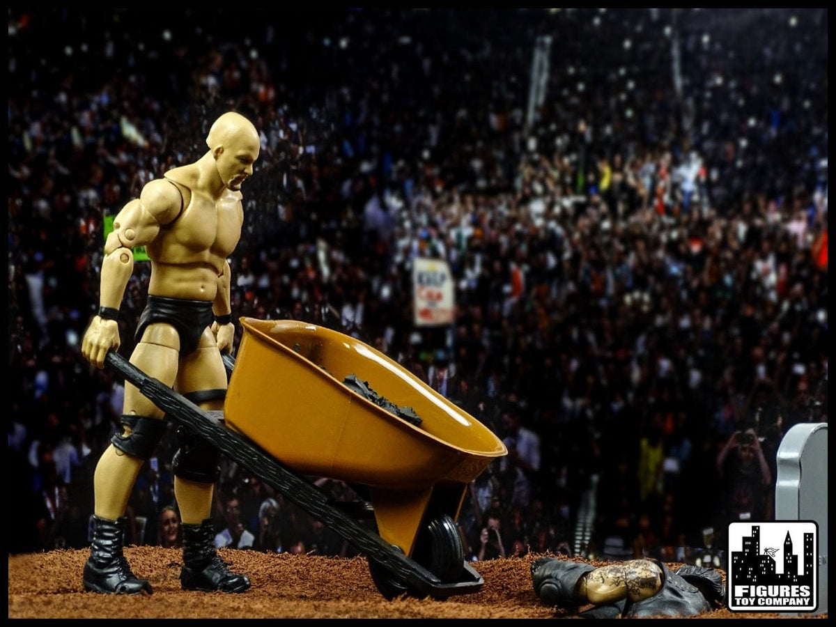 Set of 2 Plastic Wheel Barrows for WWE Wrestling Action Figures