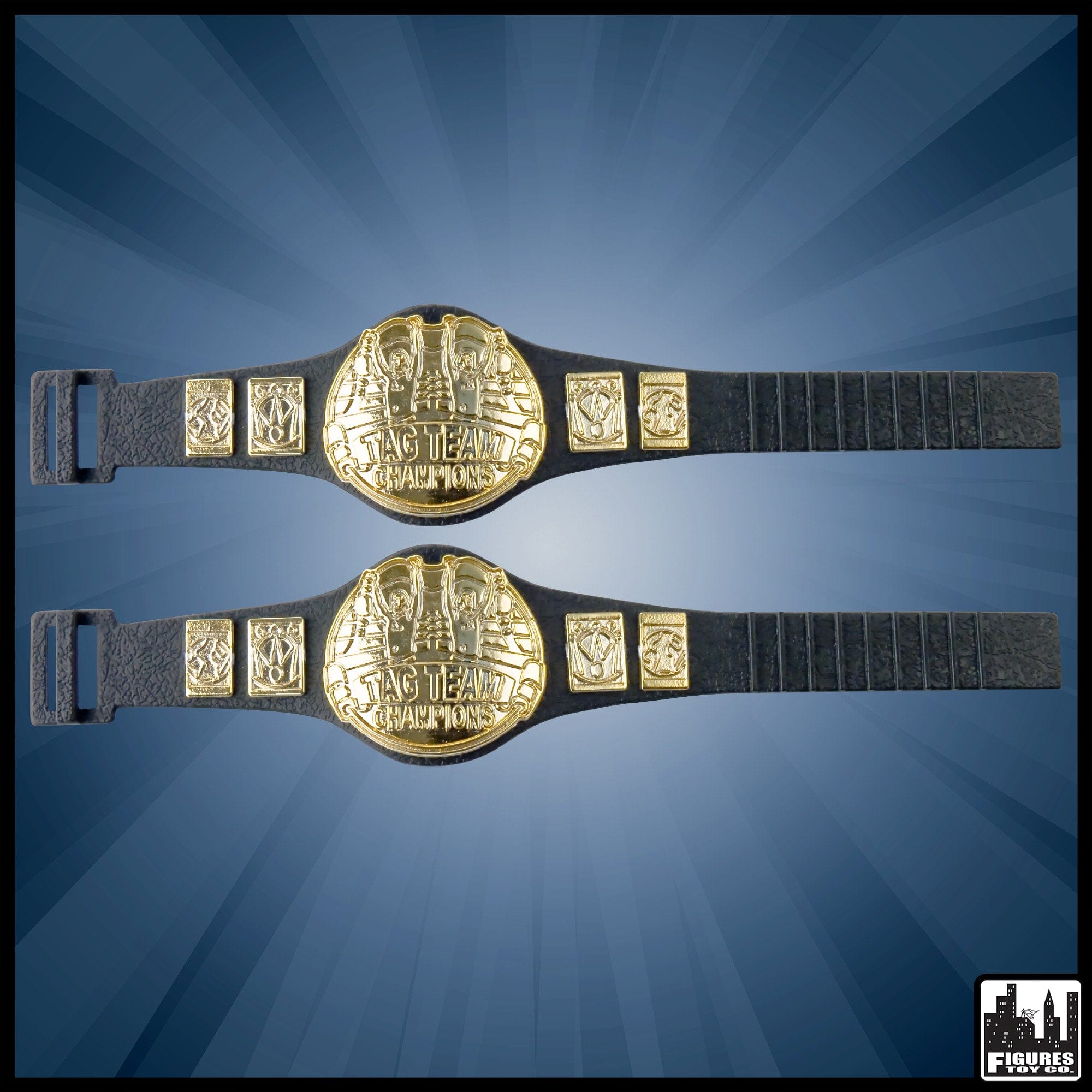 Set of 2 Tag Team Championship Belts for WWE Wrestling Action Figures