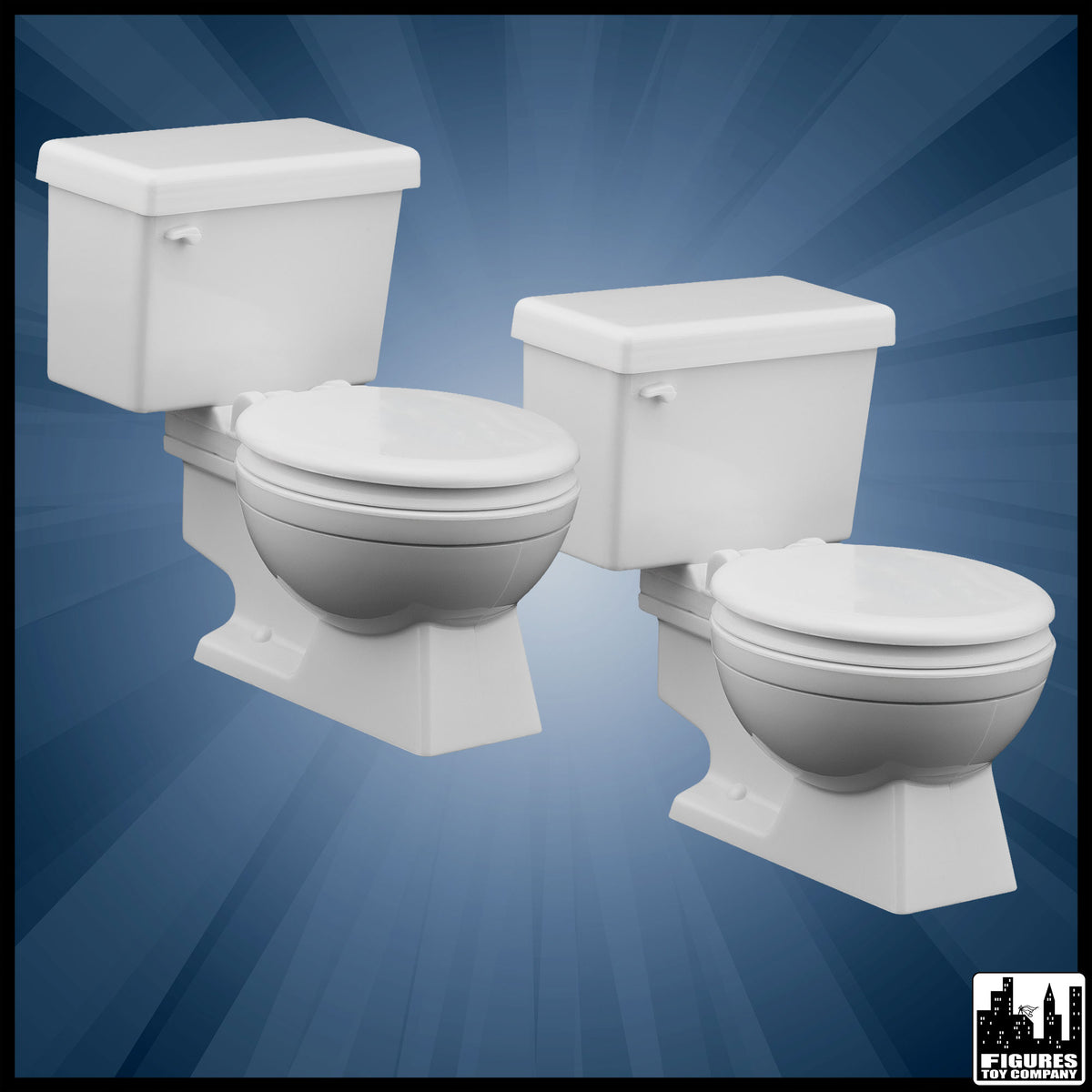 Set of 2 Toilets for wrestling figures — product view.