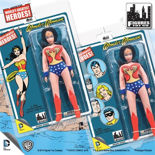 Set of 2 Wonder Woman Retro 8 Inch Action Figures