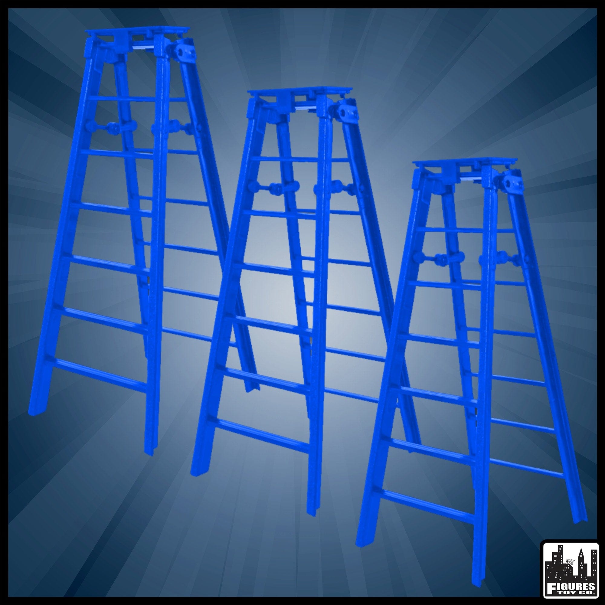 Set of 3 Blue Ladders for WWE Wrestling Action Figures