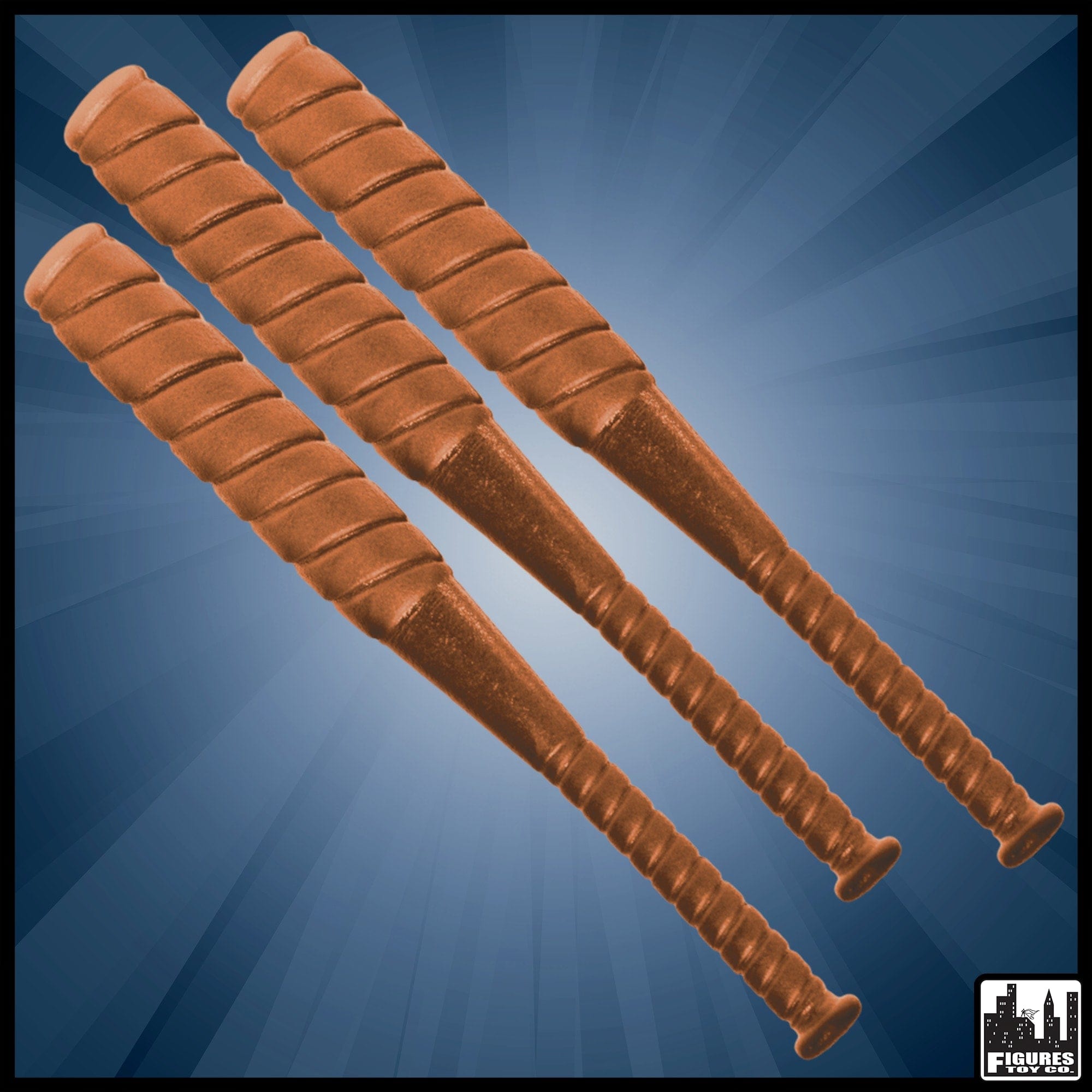 Set of 3 Brown Baseball Bats for WWE Wrestling Action Figures