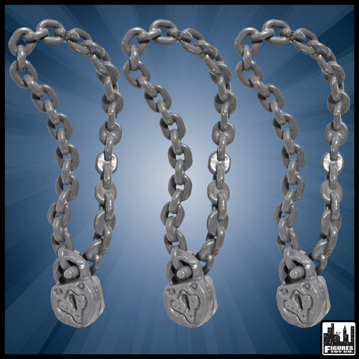 Set of 3 Chain and Locks for WWE Wrestling Action Figures