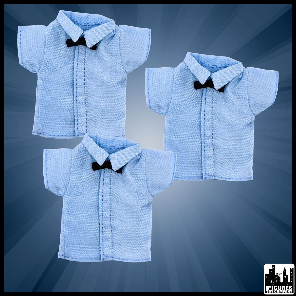 Set of 3 Cloth Classic Referee Shirts for wrestling figures — product view.