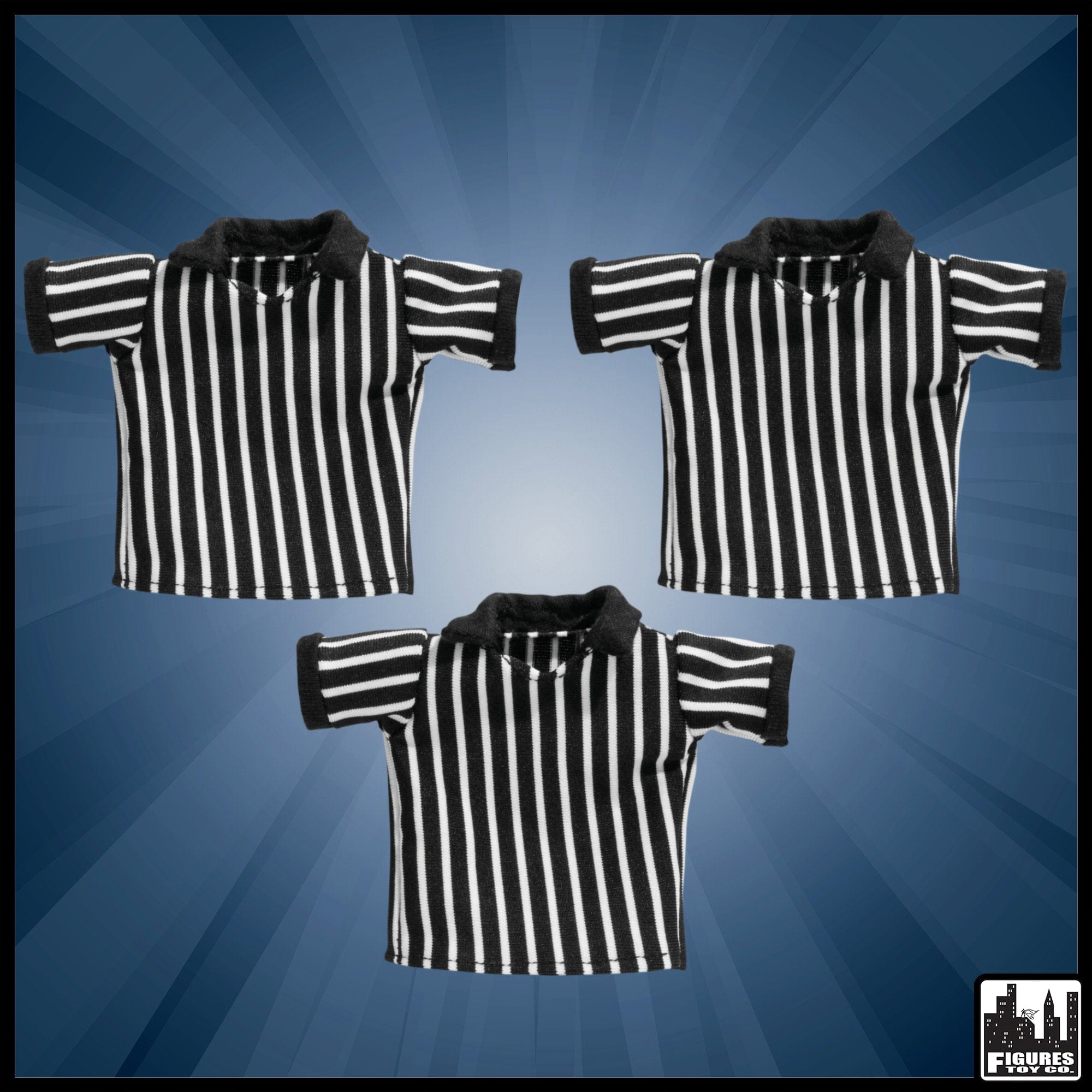 Set of 3 Cloth Referee Shirts for WWE Wrestling Action Figures
