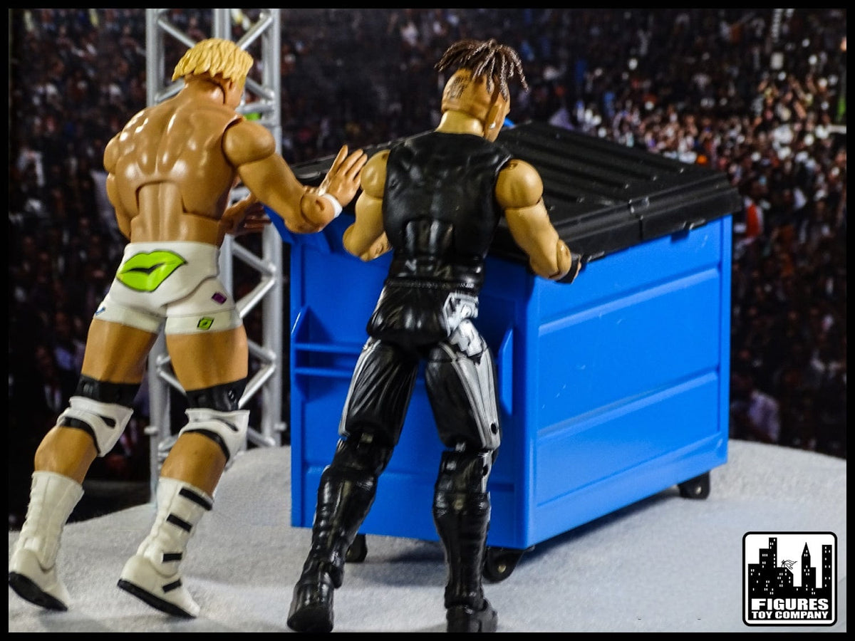 Set of 3 Dumpsters for WWE Wrestling Action Figures: Blue, Black &amp; Green