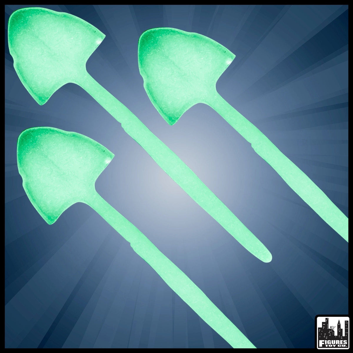 Set of 3 Glow In The Dark Spaded Shovels for WWE Wrestling Action Figures
