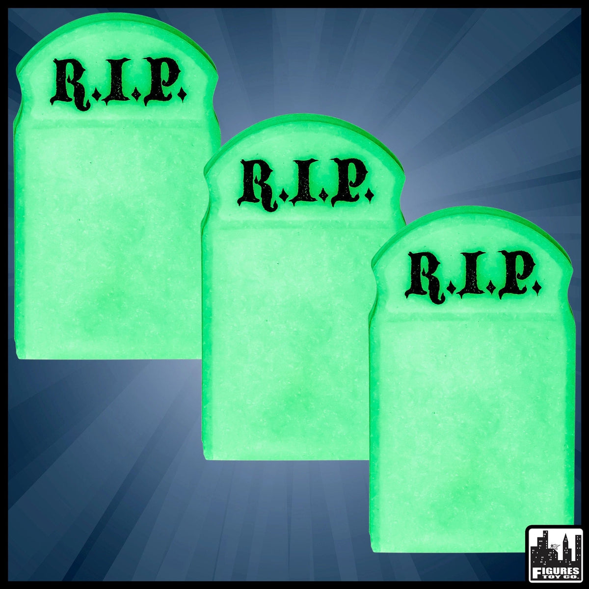 Set of 3 Glow In The Dark Tombstones for WWE Wrestling Action Figures