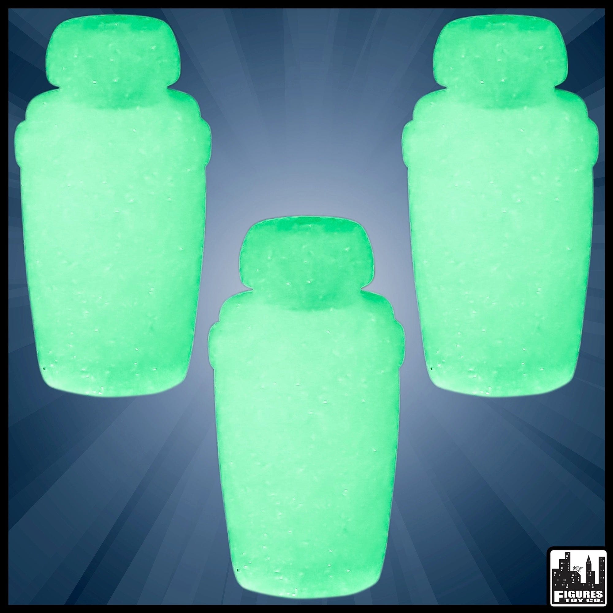 Set of 3 Glow In The Dark Urns for WWE Wrestling Action Figures