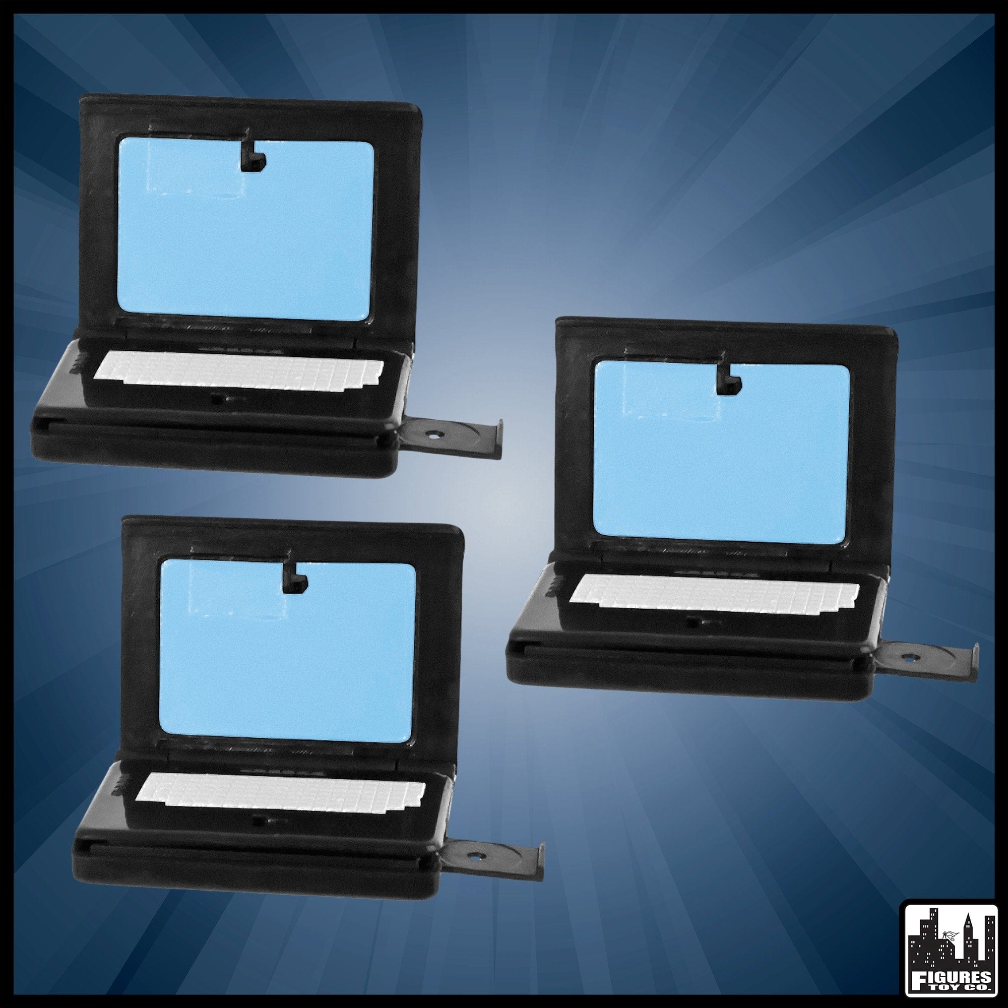 Set of 3 Laptop Computers for WWE Wrestling Action Figures