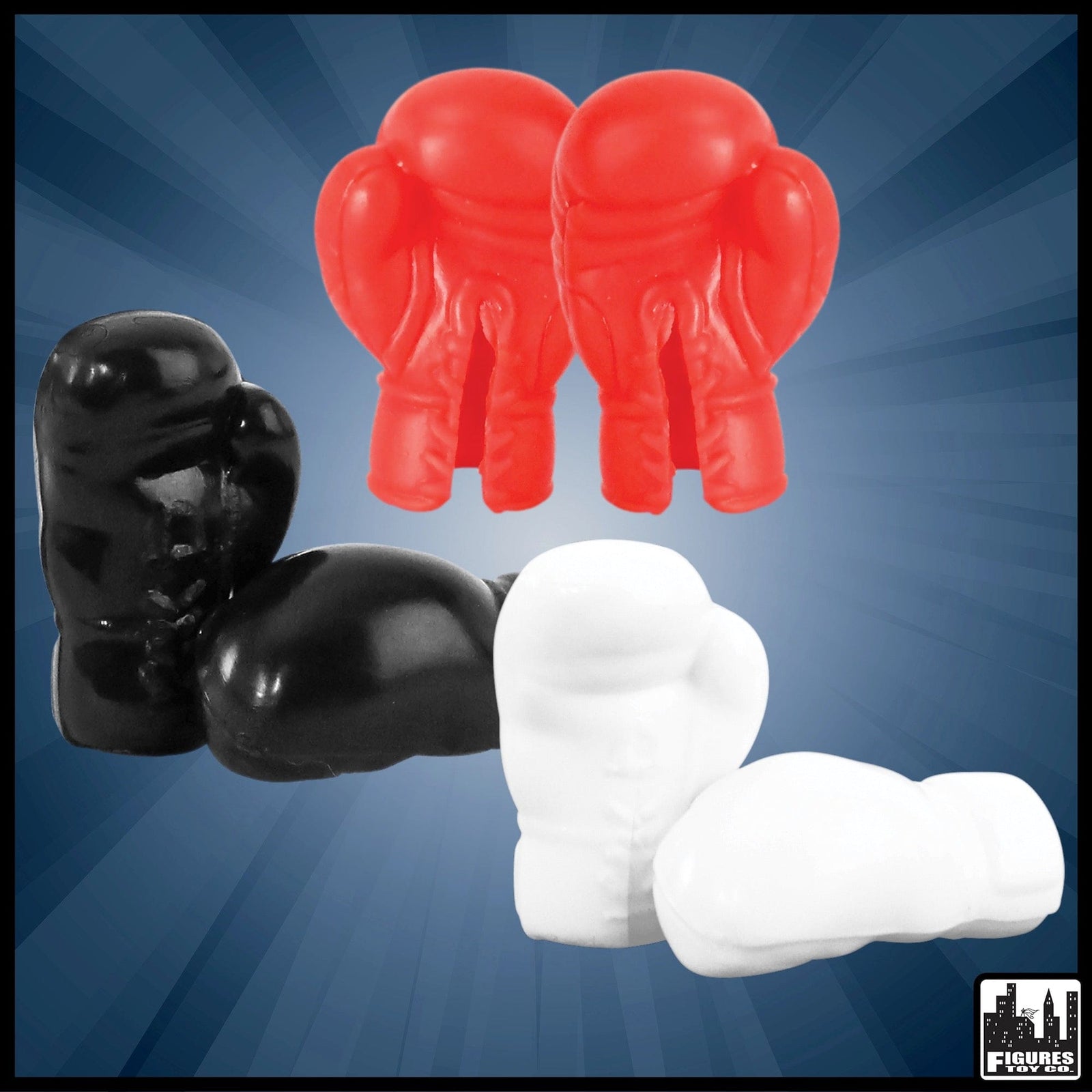 Set of 3 Pairs of Boxing Gloves for WWE Wrestling Action Figures