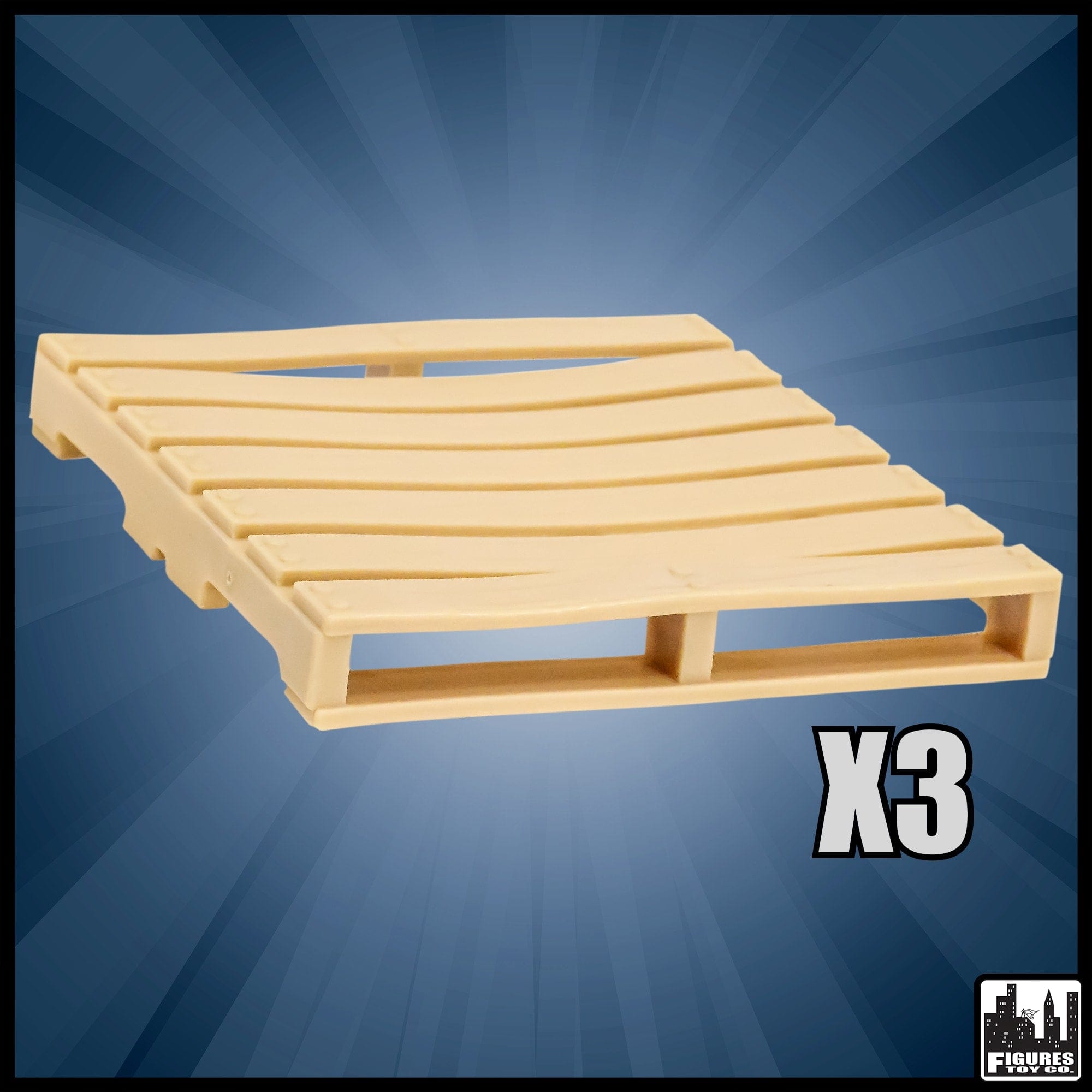 Set of 3 Plastic Toy Pallets for WWE Wrestling Action Figures