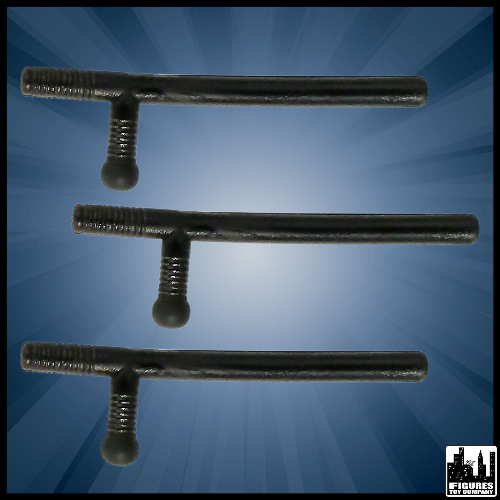 Set of 3 Police Batons for wrestling figures — product view.
