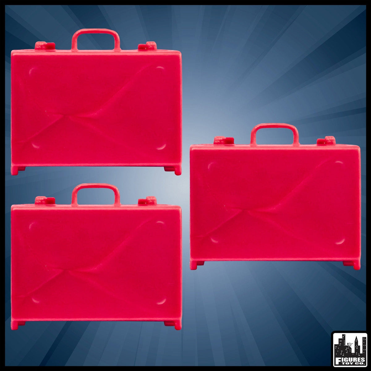 Set of 3 Red Briefcases for WWE Wrestling Action Figures