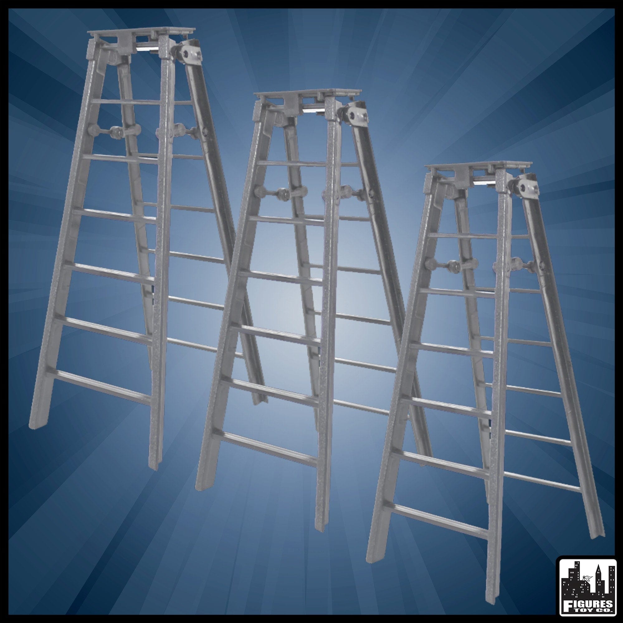 Set of 3 Silver Ladders for WWE Wrestling Action Figures