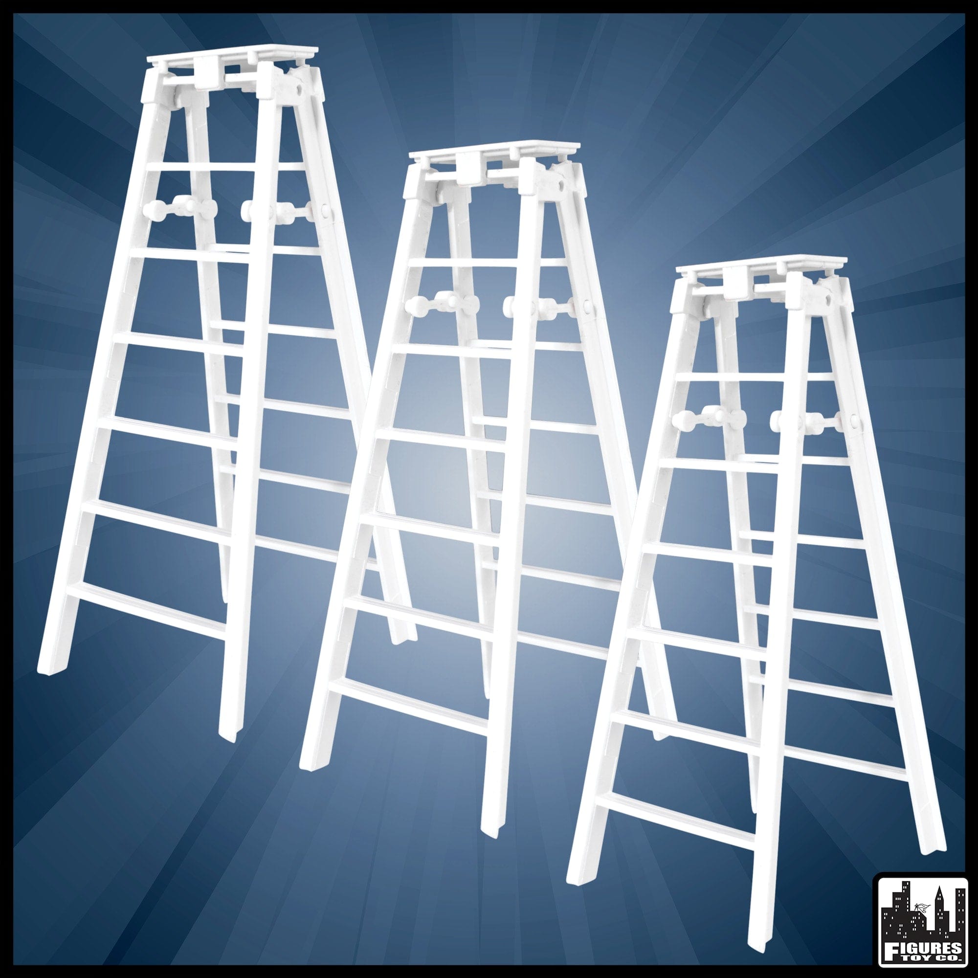 Set of 3 White Ladders for WWE Wrestling Action Figures