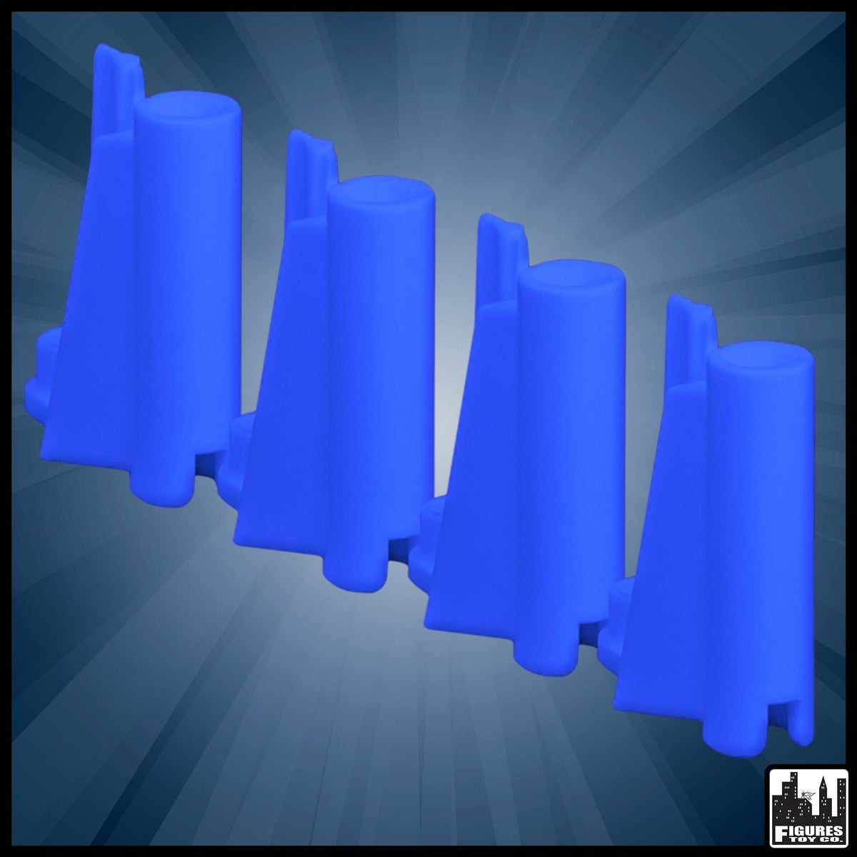 Set of 4 Blue Mid Piece Ring Corner Posts for Figures Toy Company Wrestling Action Figure Ring