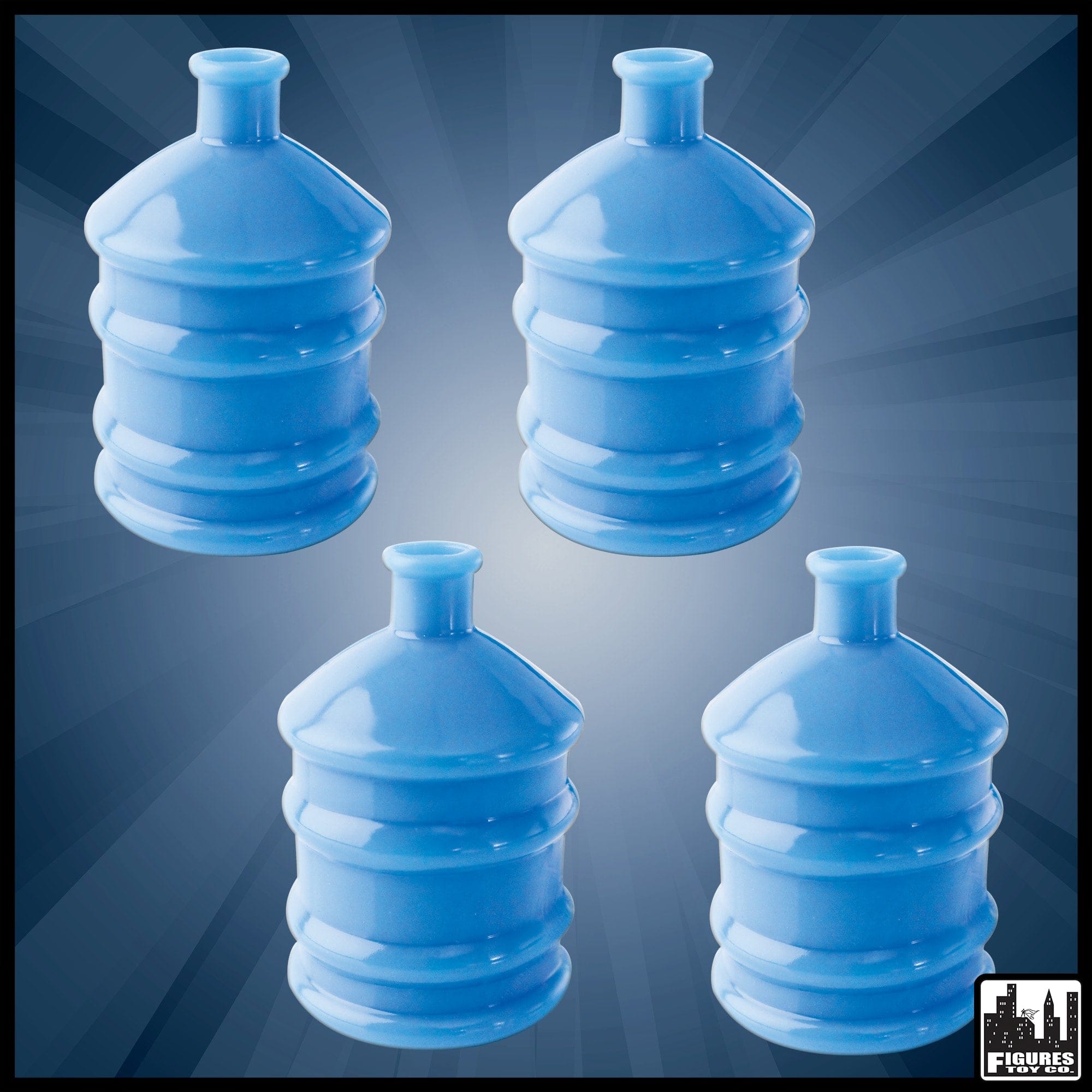 Set of 4 Blue Water Jugs for WWE Wrestling Action Figures