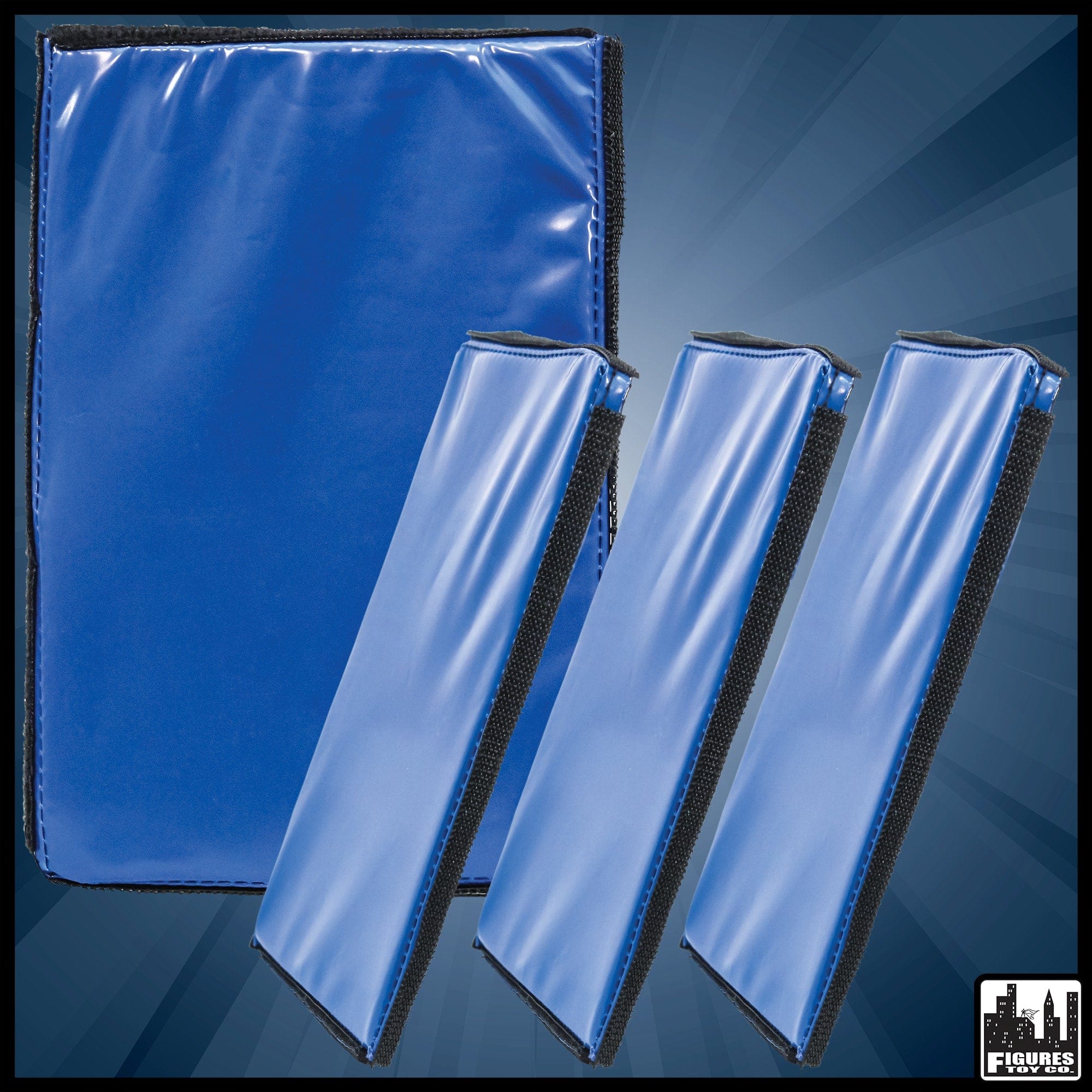 Set of 4 Blue Wrestling Ring Floor Mats for WWE Wrestling Action Figures