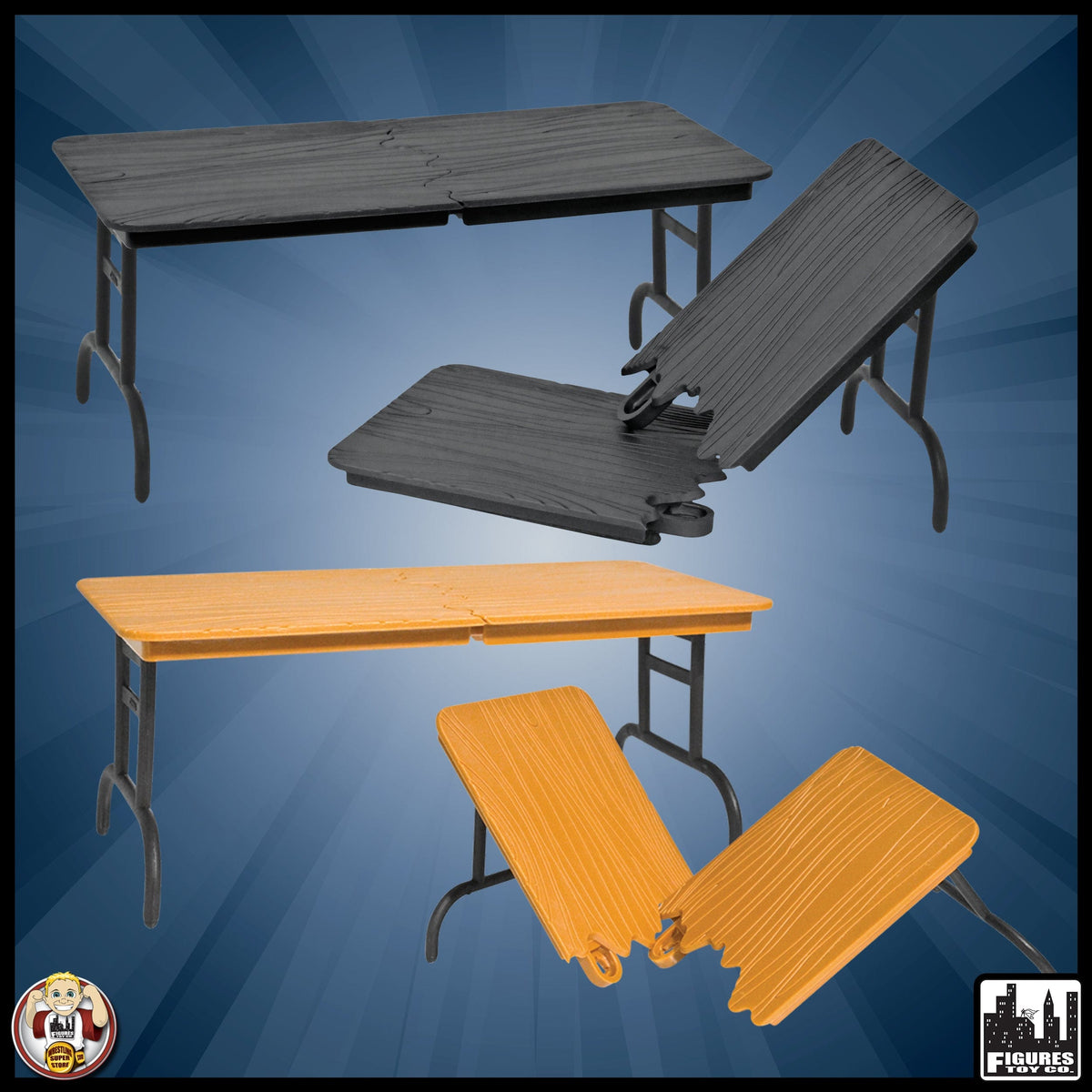 Set of 4 Breakable Tables for WWE Wrestling Action Figures