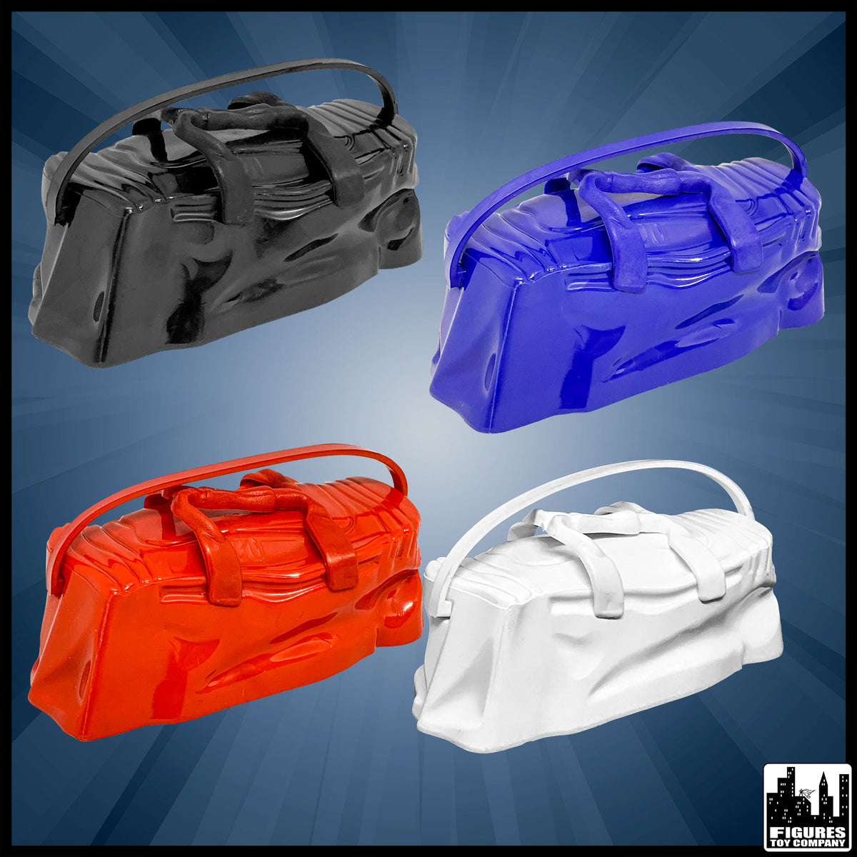 Set of 4 Duffel Bags for wrestling figures — product view.