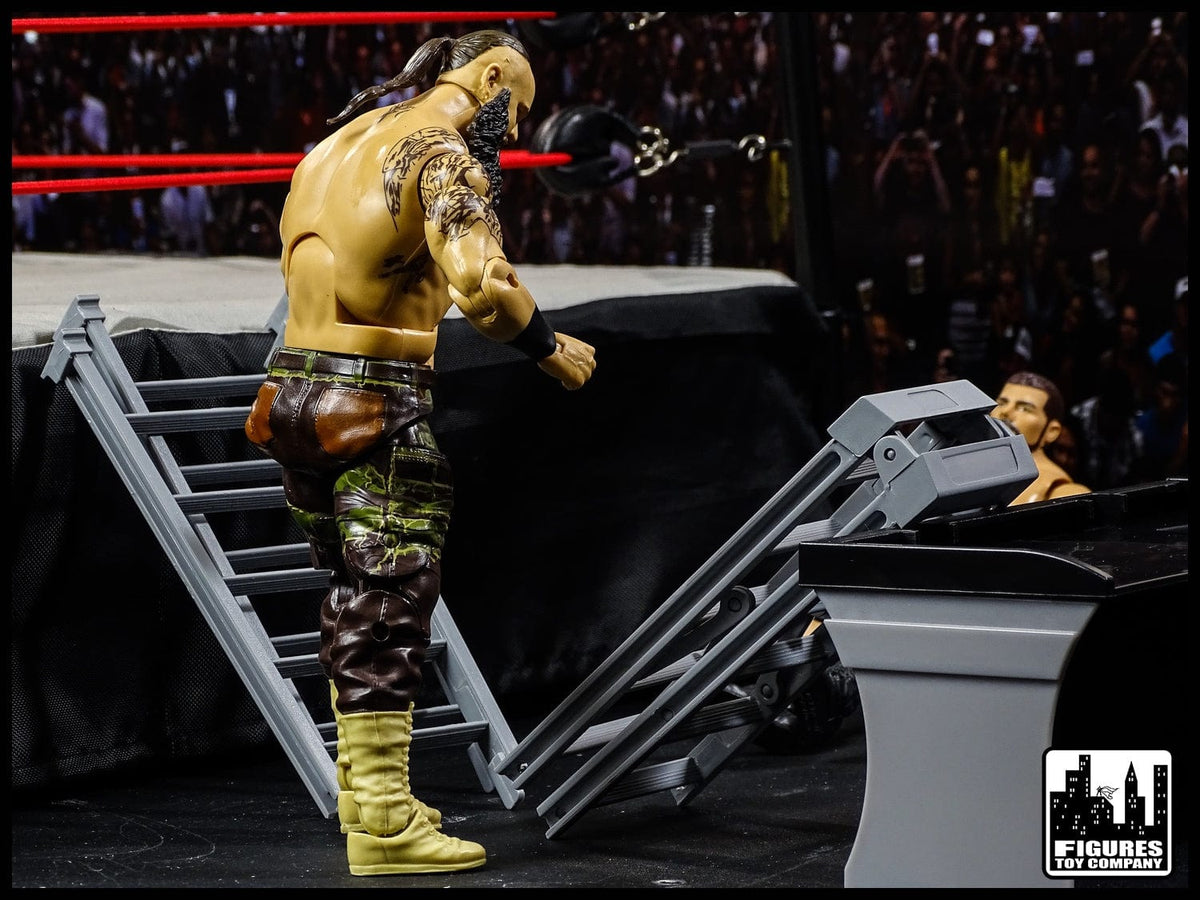 Set of 4 Large 10 Inch Breakaway Ladders: Black, Orange, Yellow &amp; Silver for WWE Wrestling Action Figures