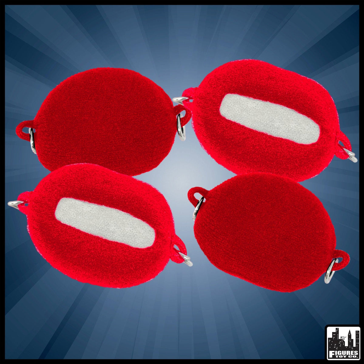 Set of 4 Red Cloth Turnbuckles for Figures Toy Company Wrestling Ring