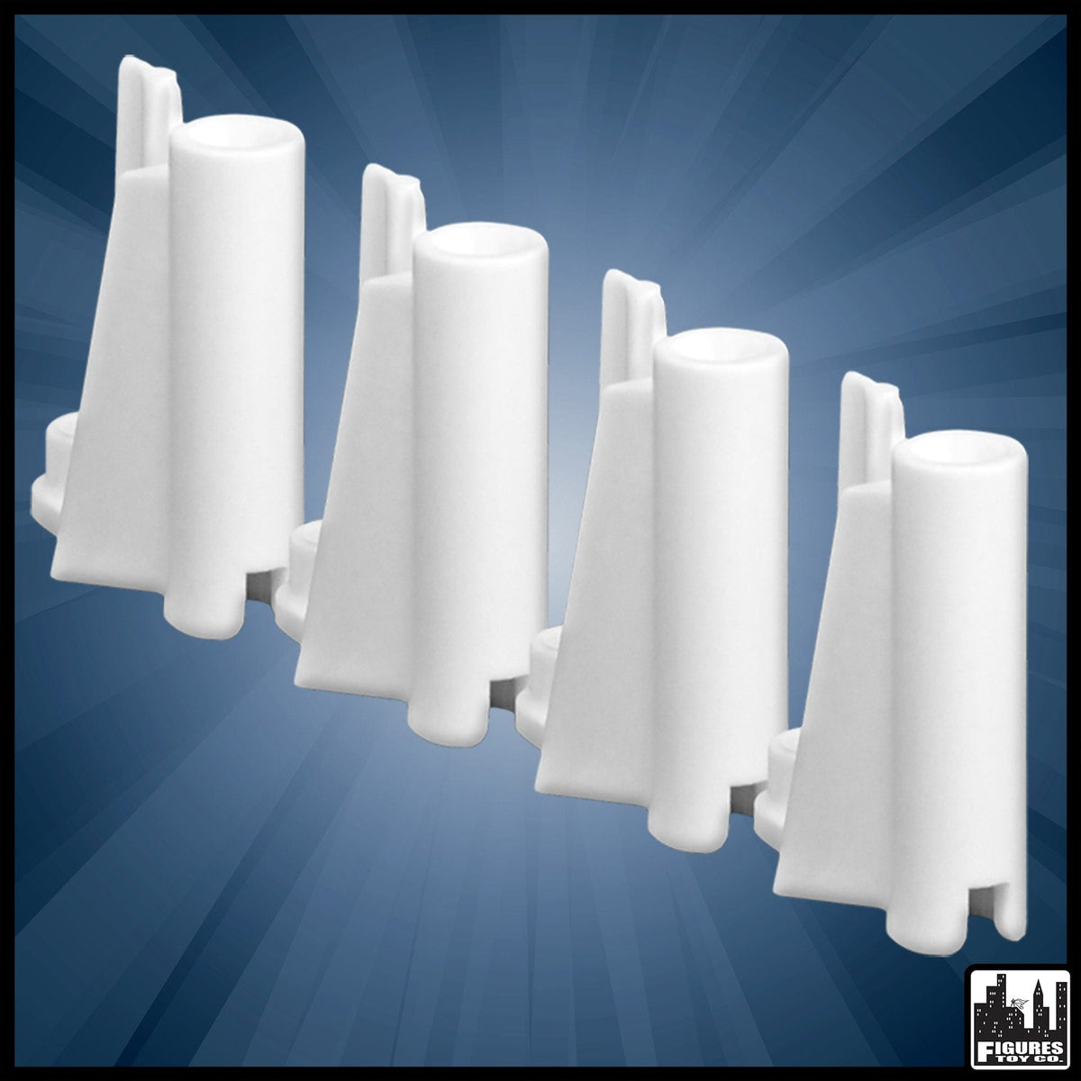 Set of 4 White Mid Piece Ring Corner Posts for Figures Toy Company Wrestling Action Figure Ring