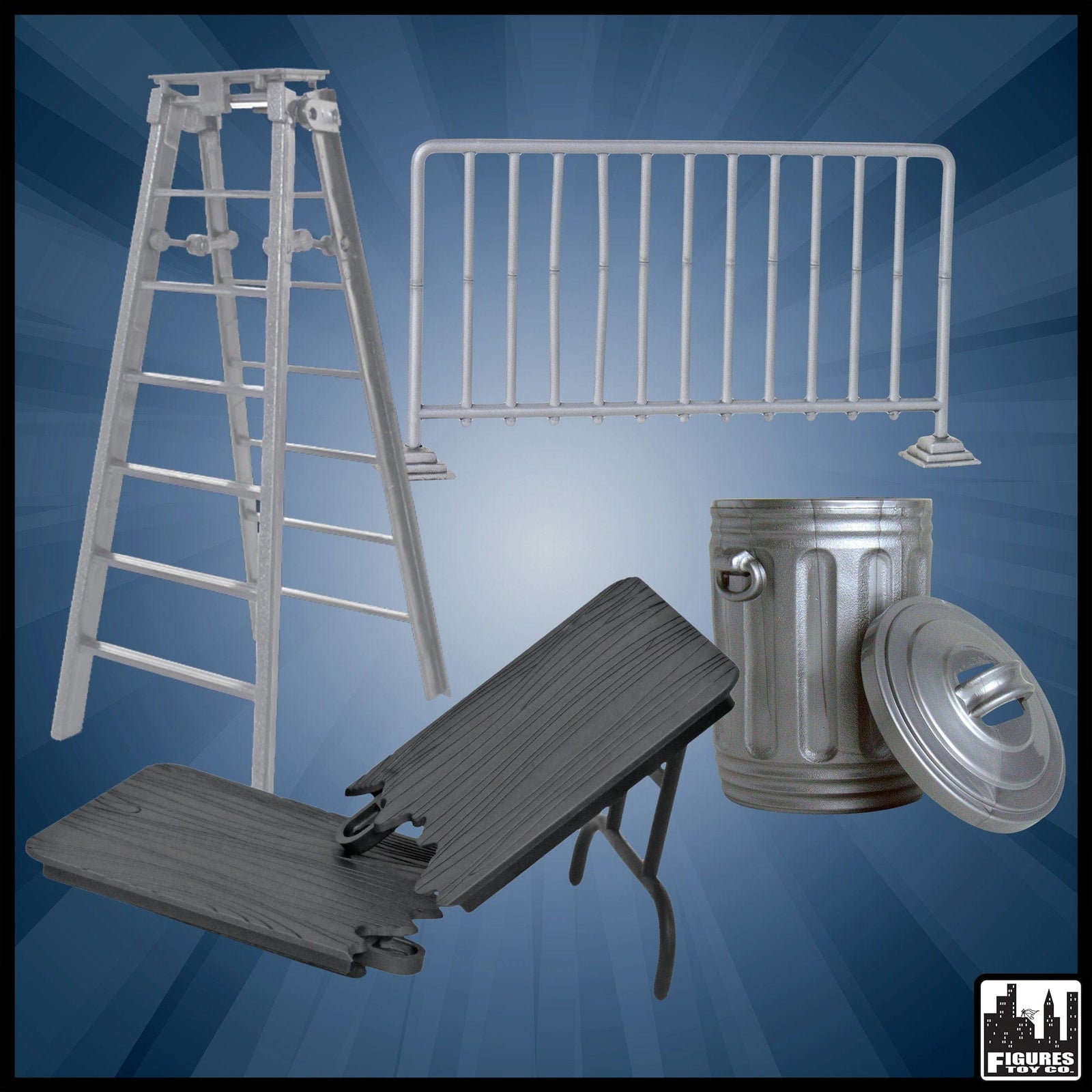 Set of 4 Wrestling Prop Accessories For WWE Wrestling Action Figures