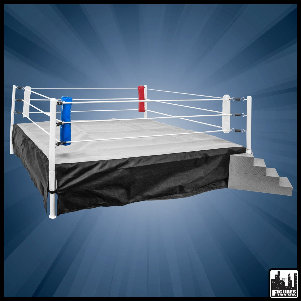 Set of 4 Wrestling Ring Corner Pads for Wrestling Action Figures: Red, White &amp; Blue