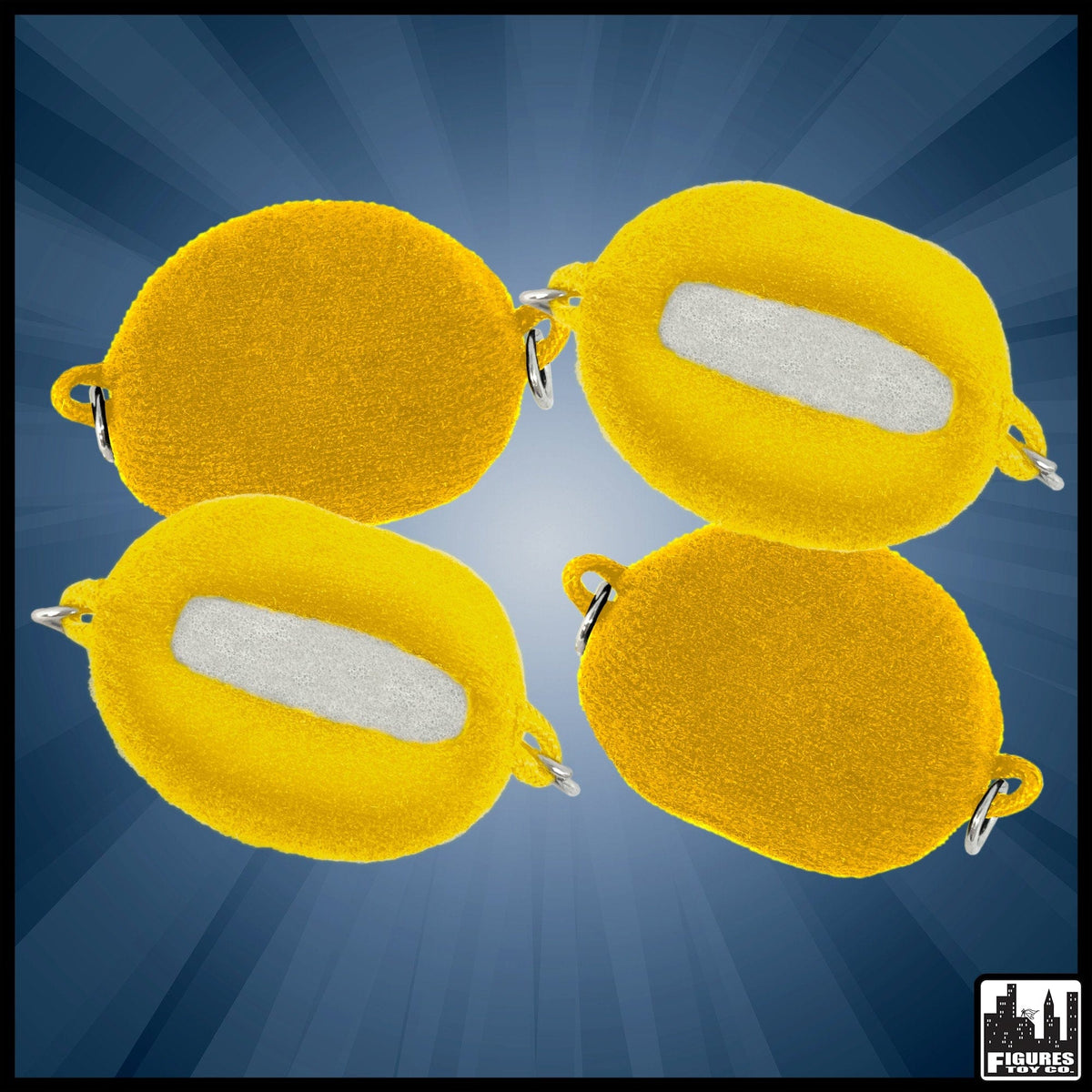 Set of 4 Yellow Cloth Turnbuckles for Figures Toy Company Wrestling Ring