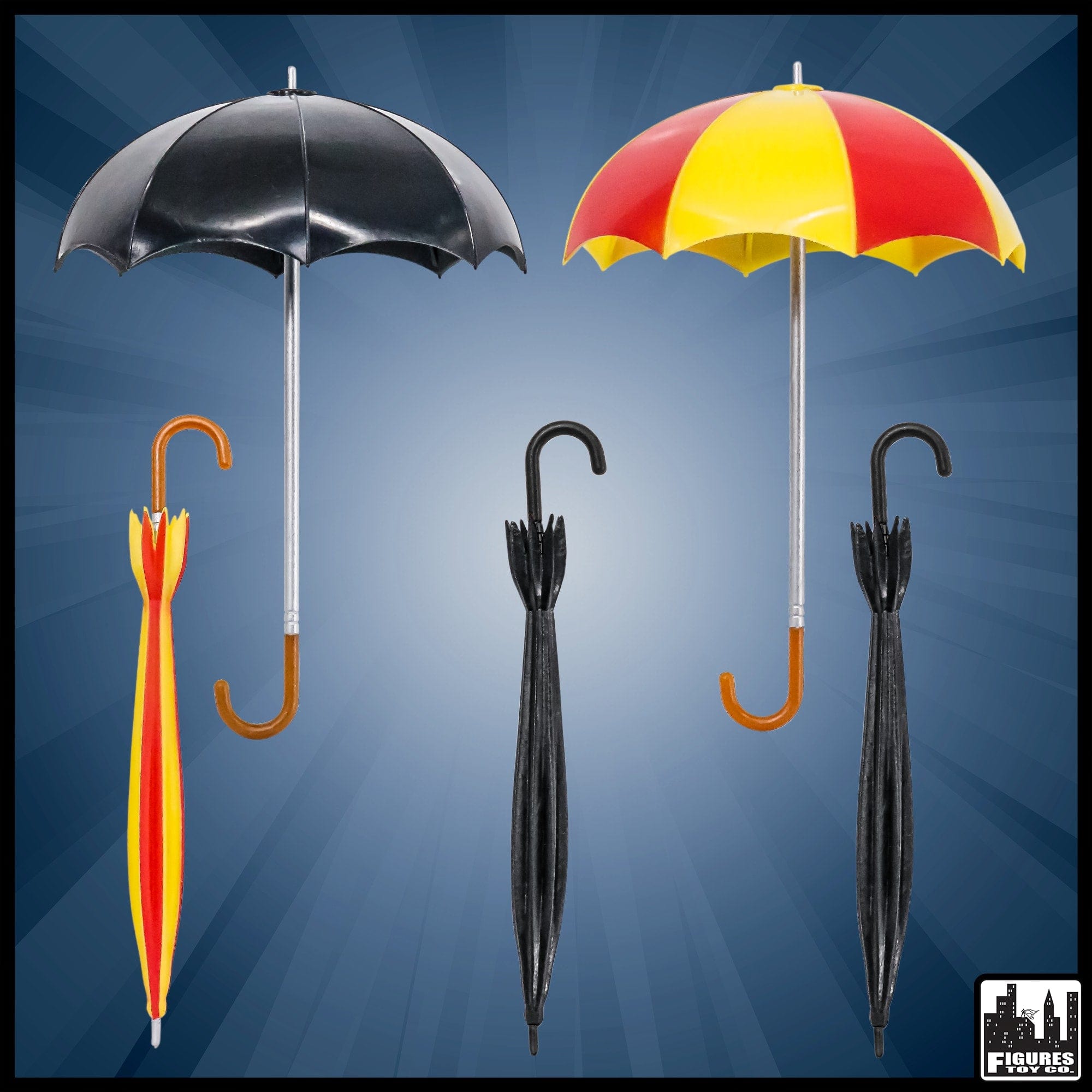 Set of 5 Plastic Toy Umbrellas for WWE Wrestling Action Figures