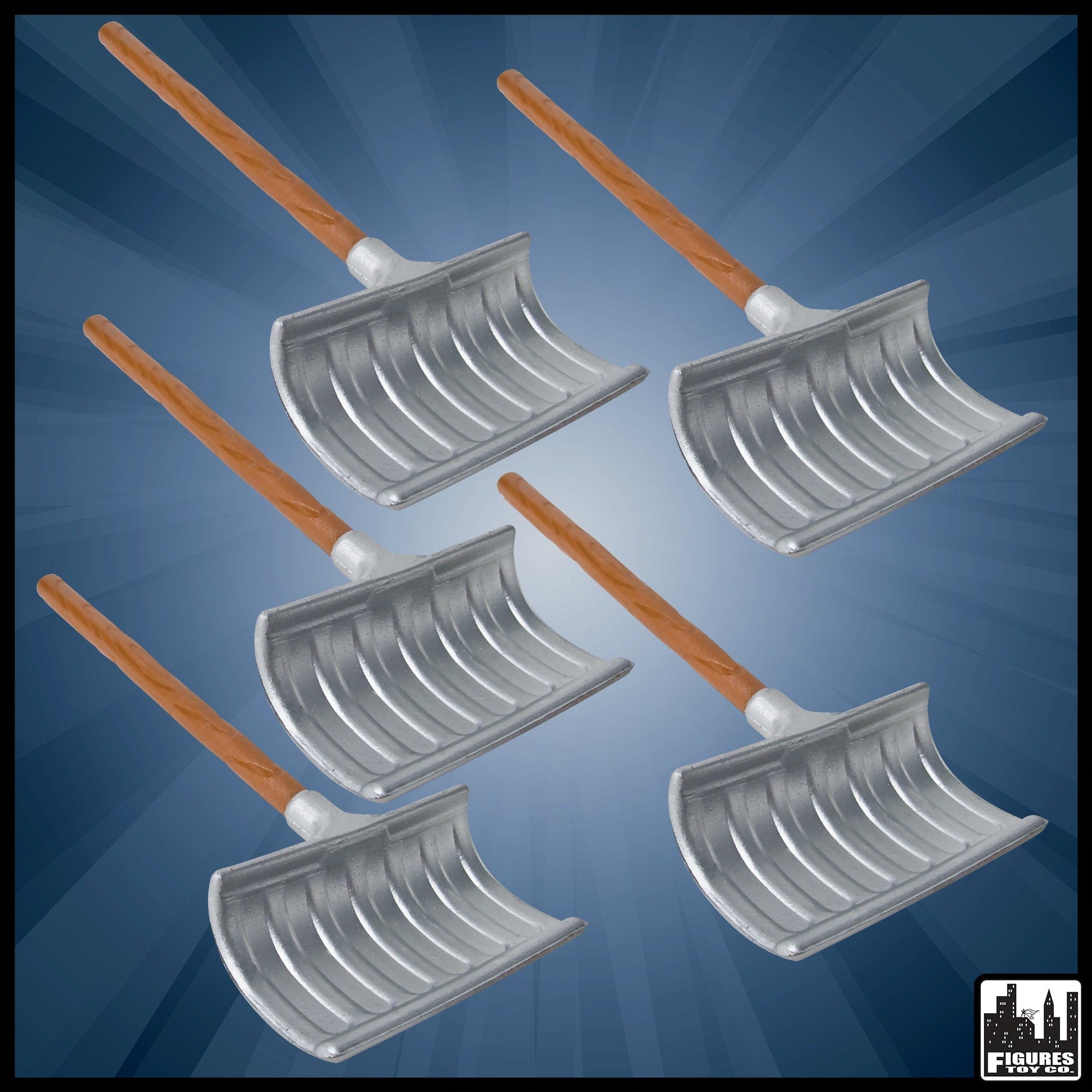 Set of 5 Snow Shovels for WWE Wrestling Action Figures