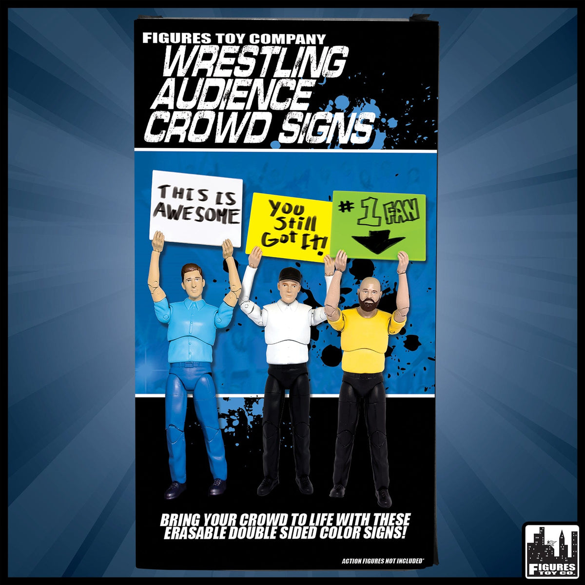 Set of 8 Wrestling Audience Crowd Signs for WWE Wrestling Action Figures