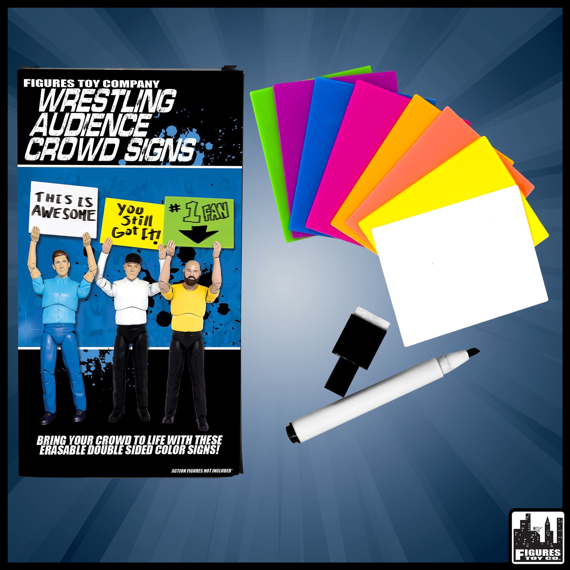 Set of 8 Wrestling Audience Crowd Signs for WWE Wrestling Figures ...