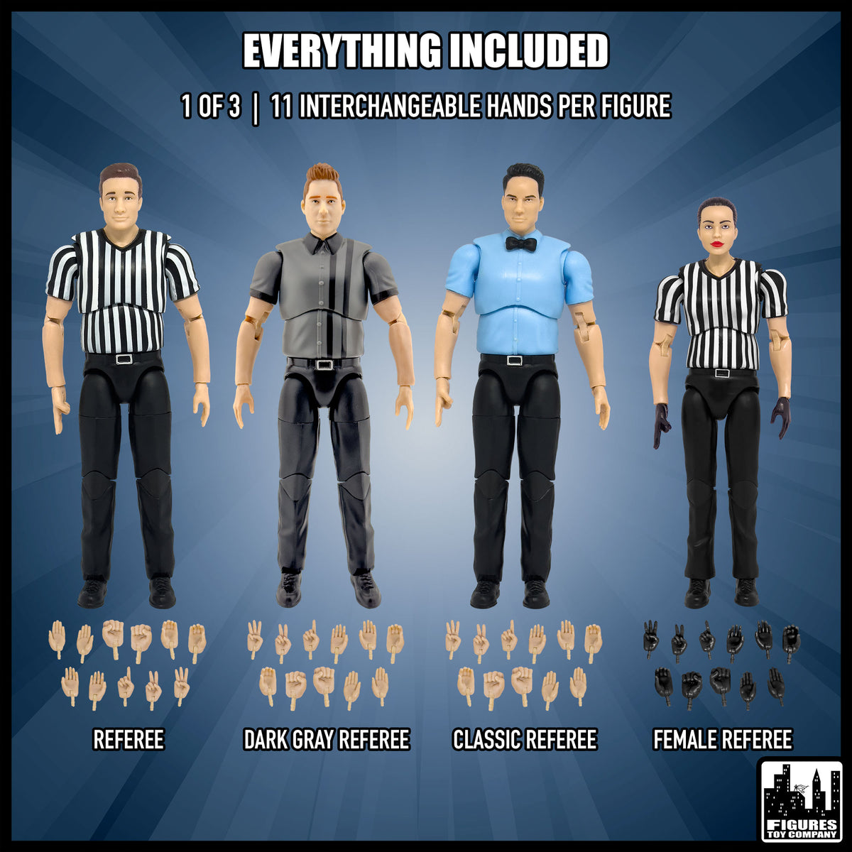Set of all 12 Ultimate Wrestling Action Figures With Deluxe Articulation — included items, part 1 of 3.